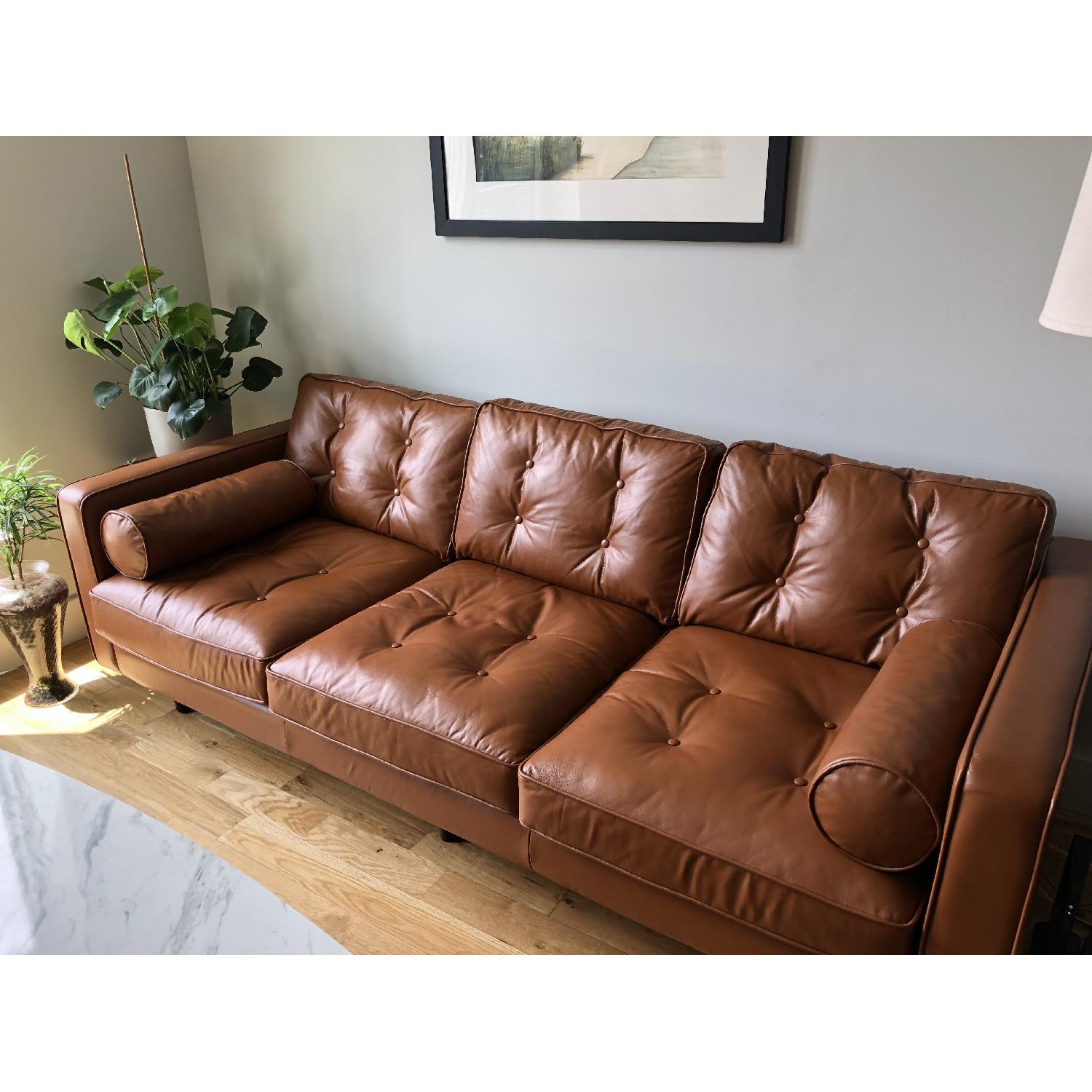 Jasper Laine Metropolitan Leather Caramel Metro Sofa - image-1