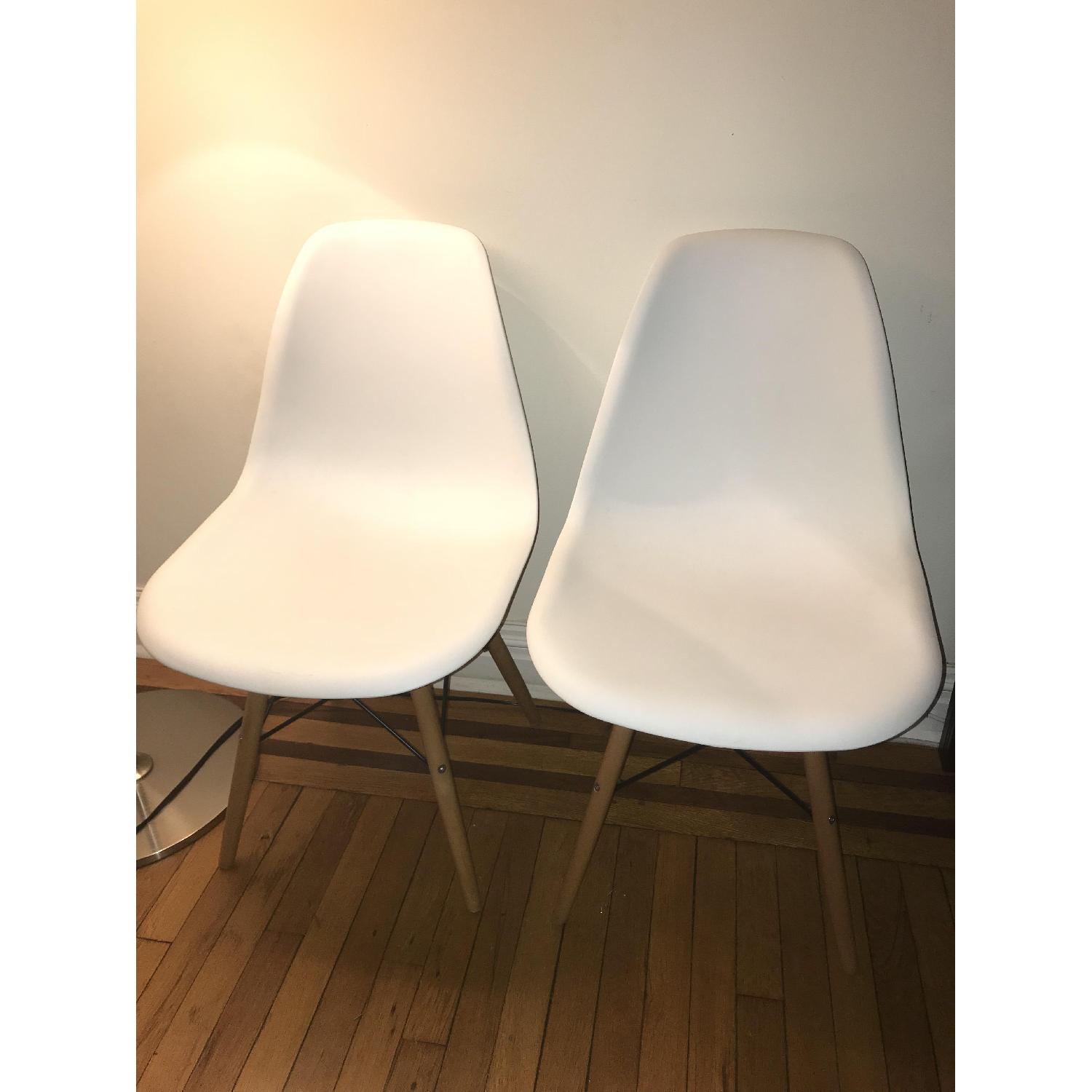 Mid Century Modern White Chairs - image-2