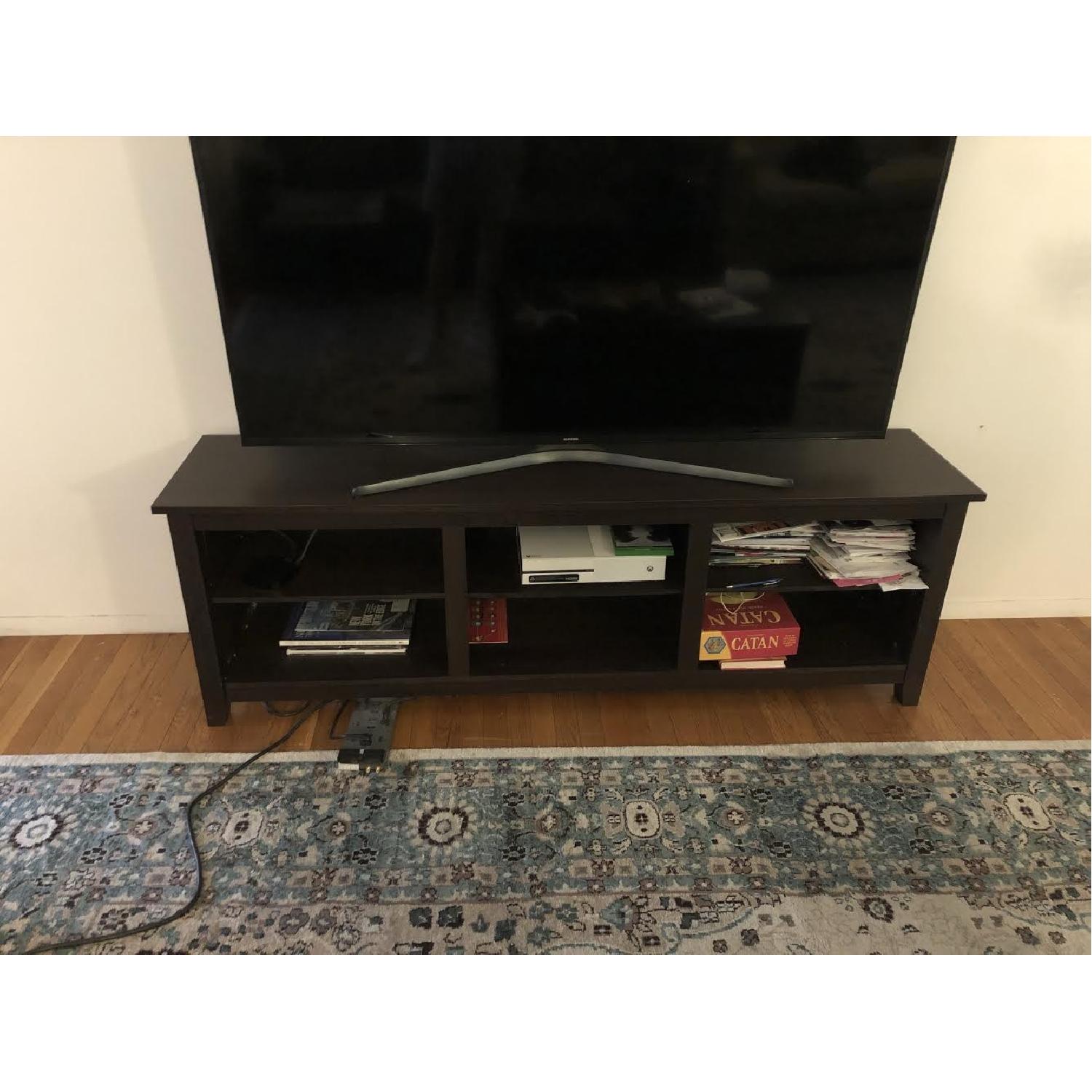 Walker Edison Dark Brown Wood Entertainment Center - image-1