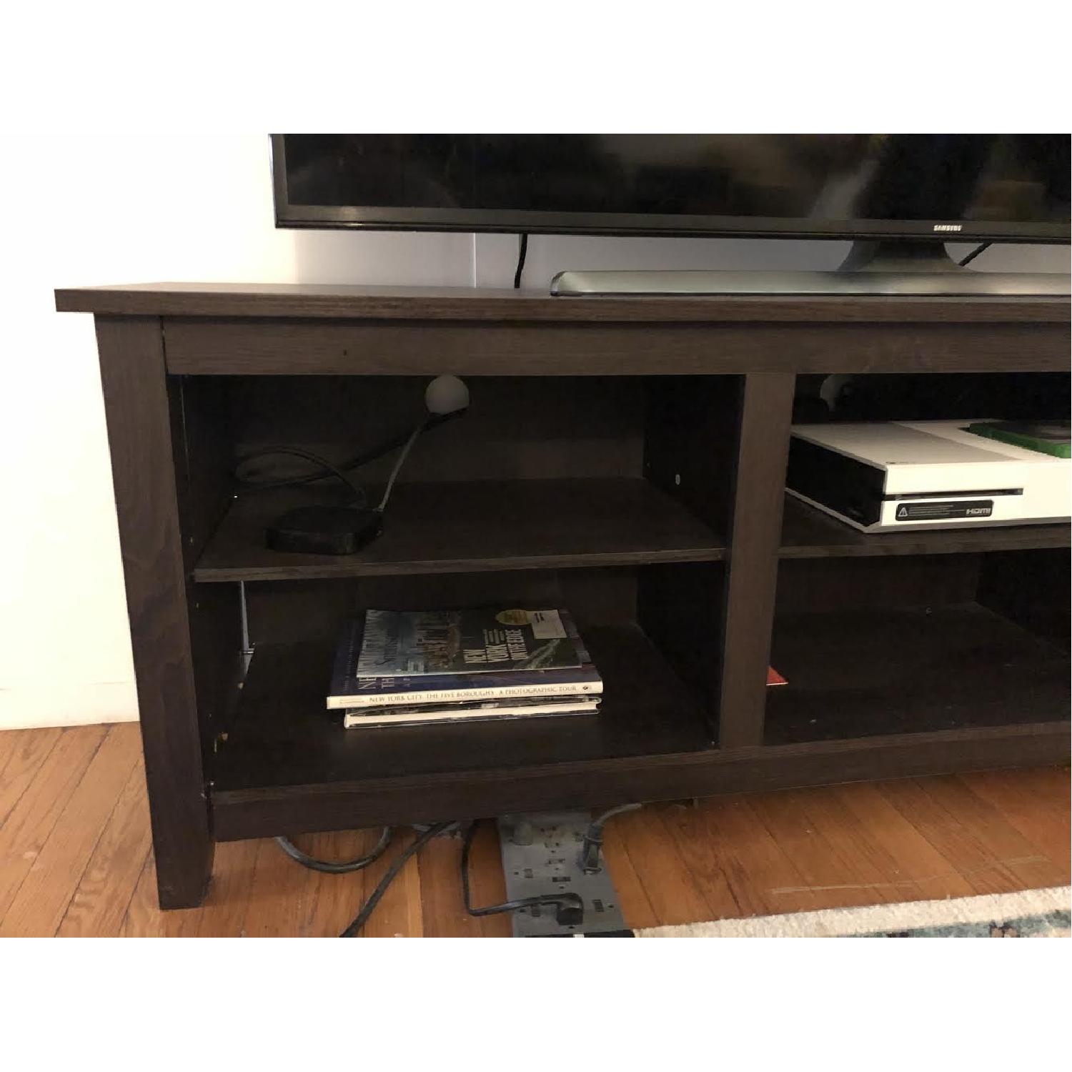 Walker Edison Dark Brown Wood Entertainment Center - image-2