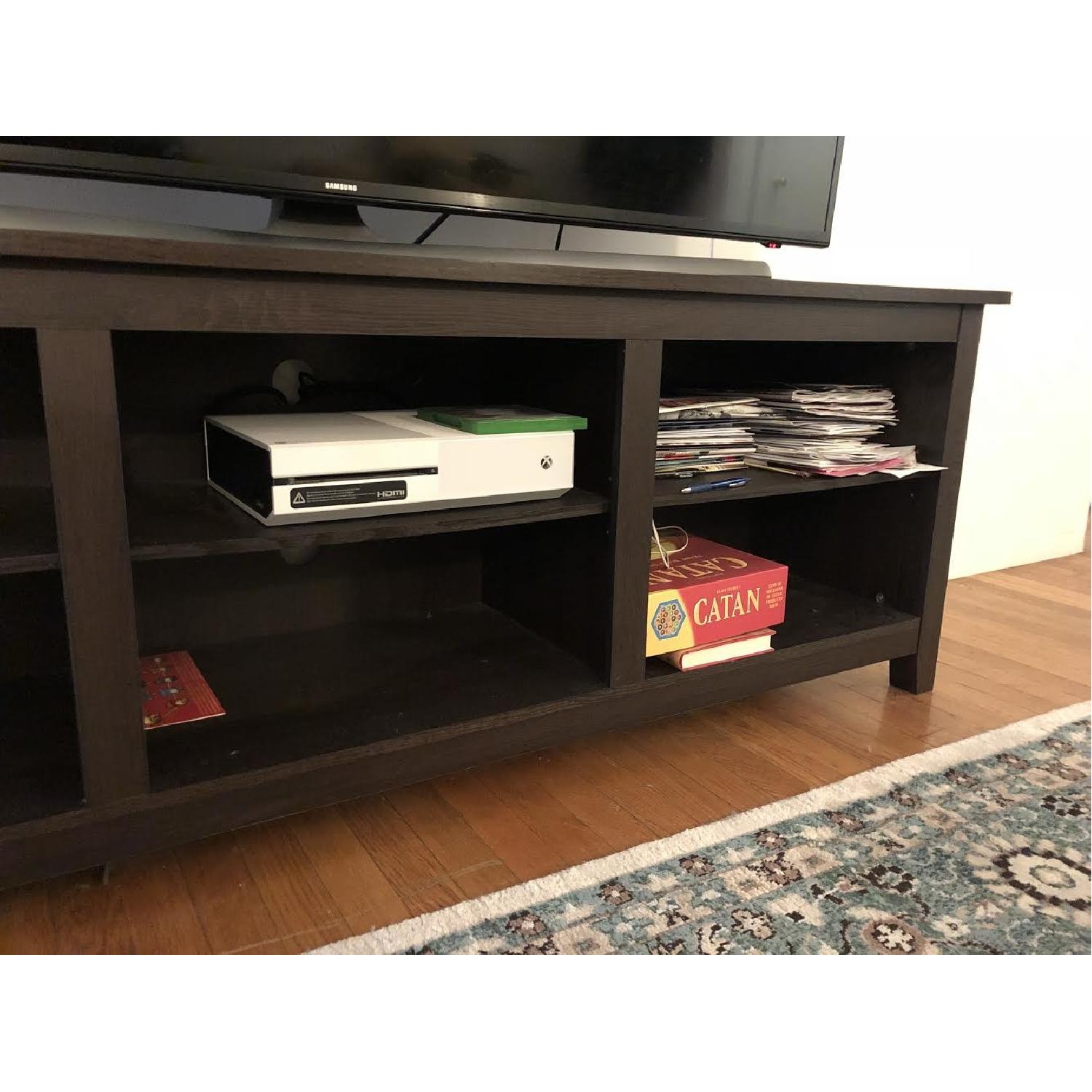 Walker Edison Dark Brown Wood Entertainment Center - image-3