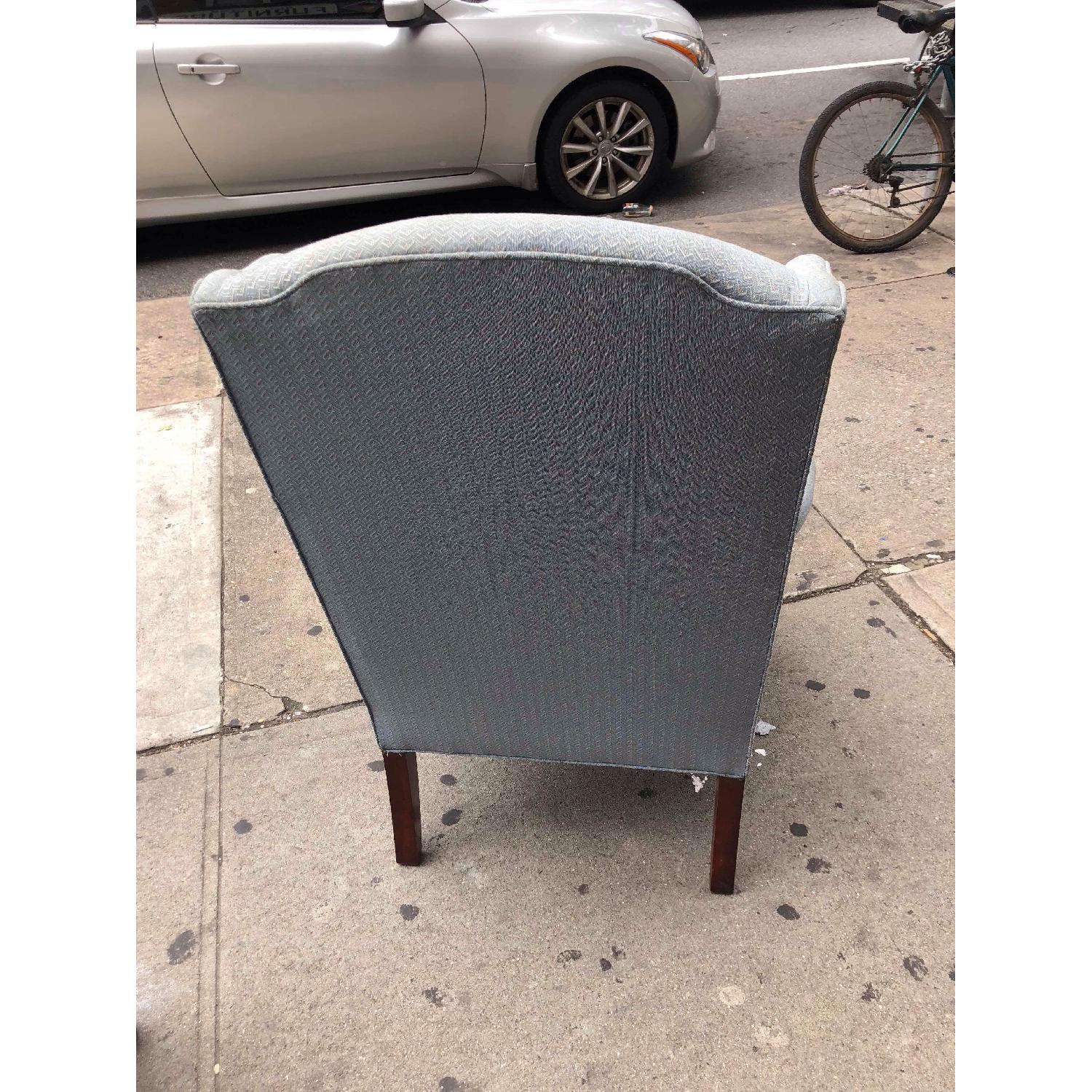 Vintage Thomasville Queen Anne Wing Armchair w/ Ottoman - image-6