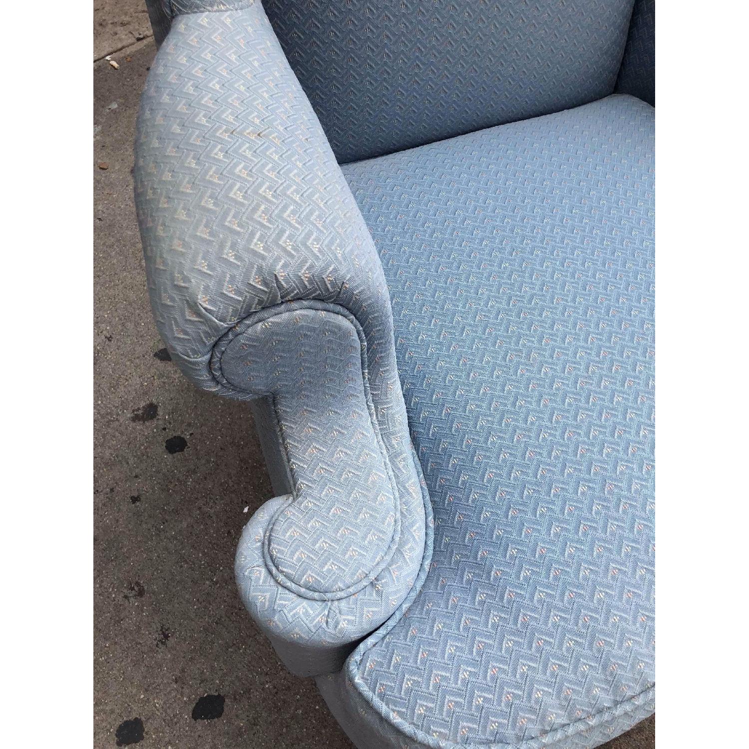 Vintage Thomasville Queen Anne Wing Armchair w/ Ottoman - image-9