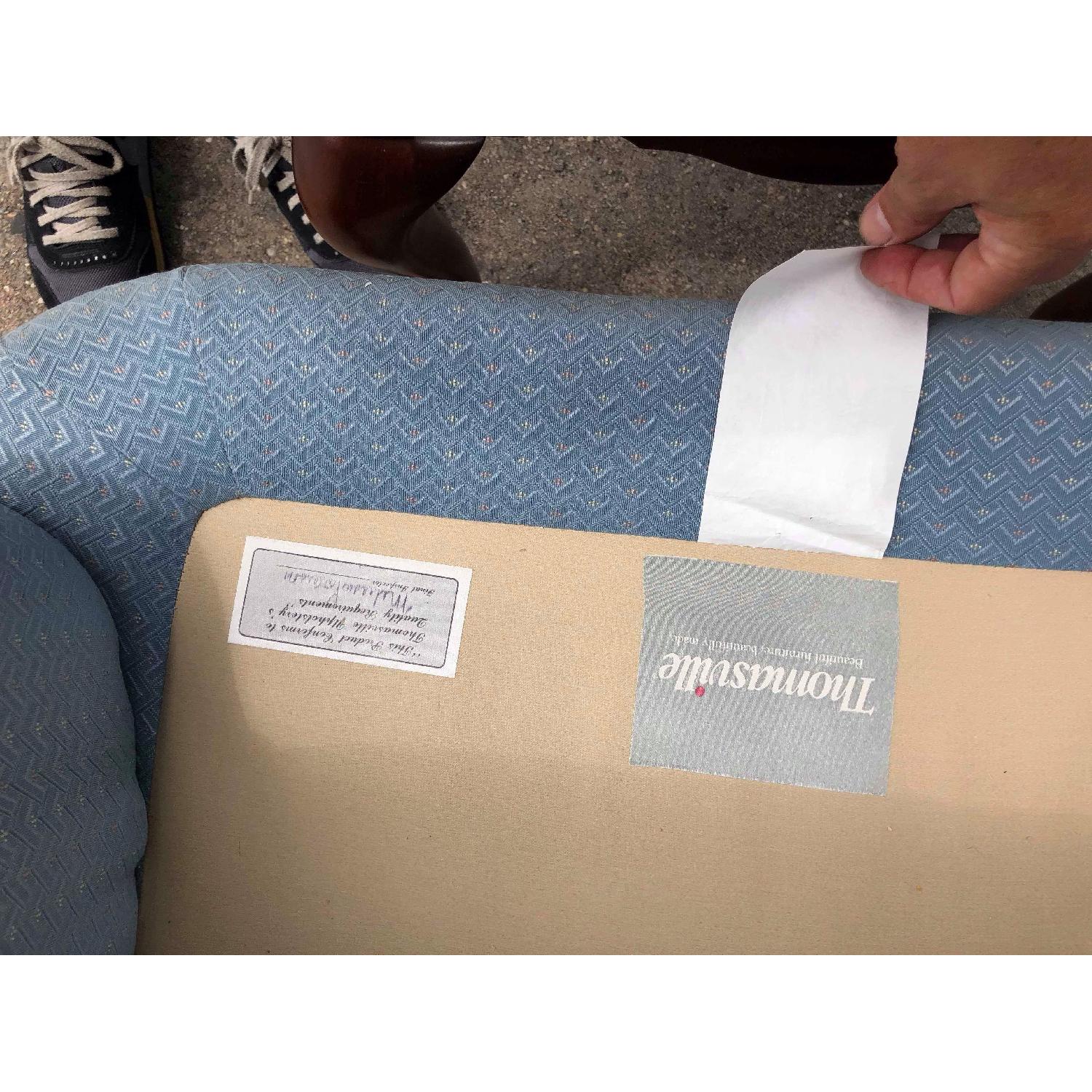 Vintage Thomasville Queen Anne Wing Armchair w/ Ottoman - image-15