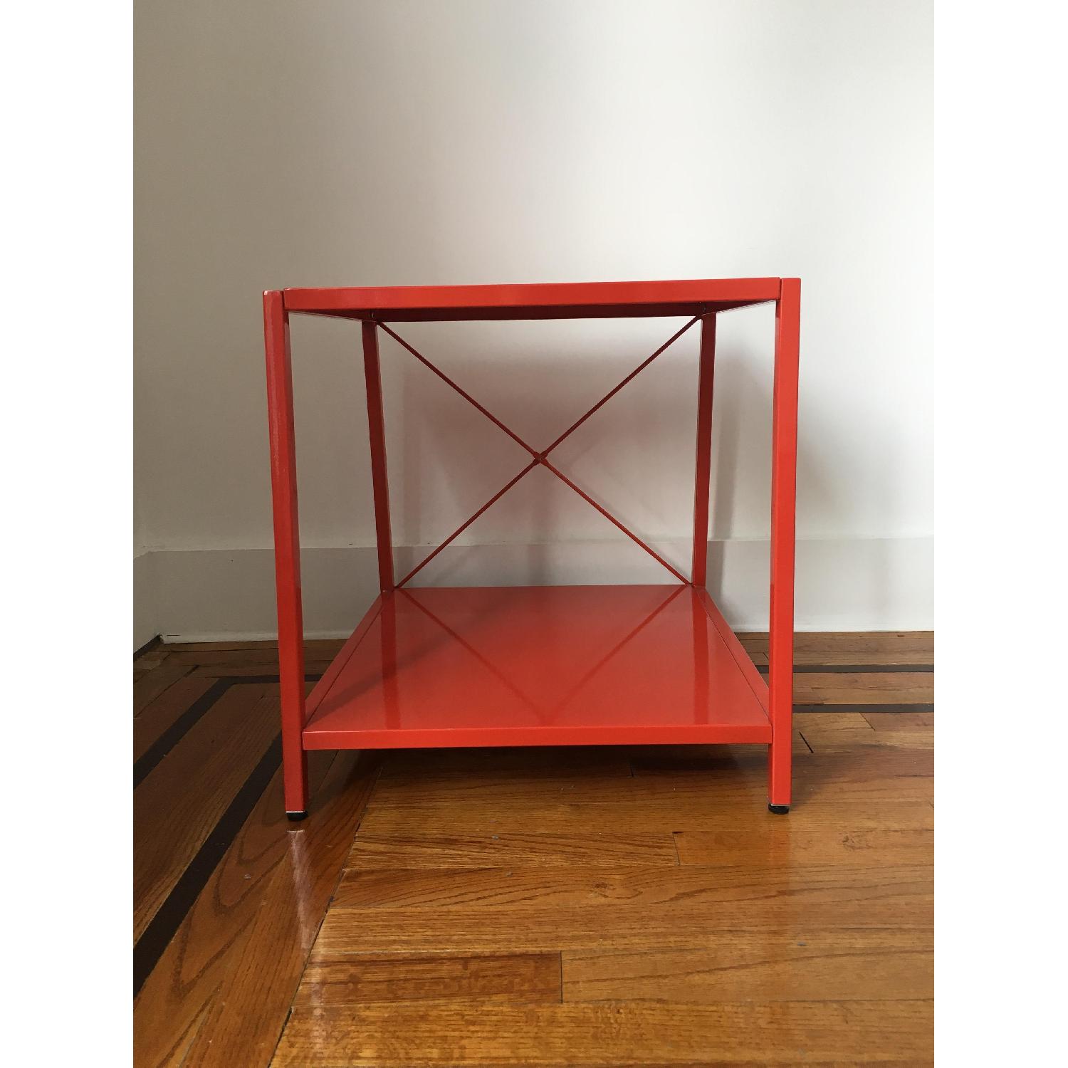 CB2 Red Side Table AptDeco