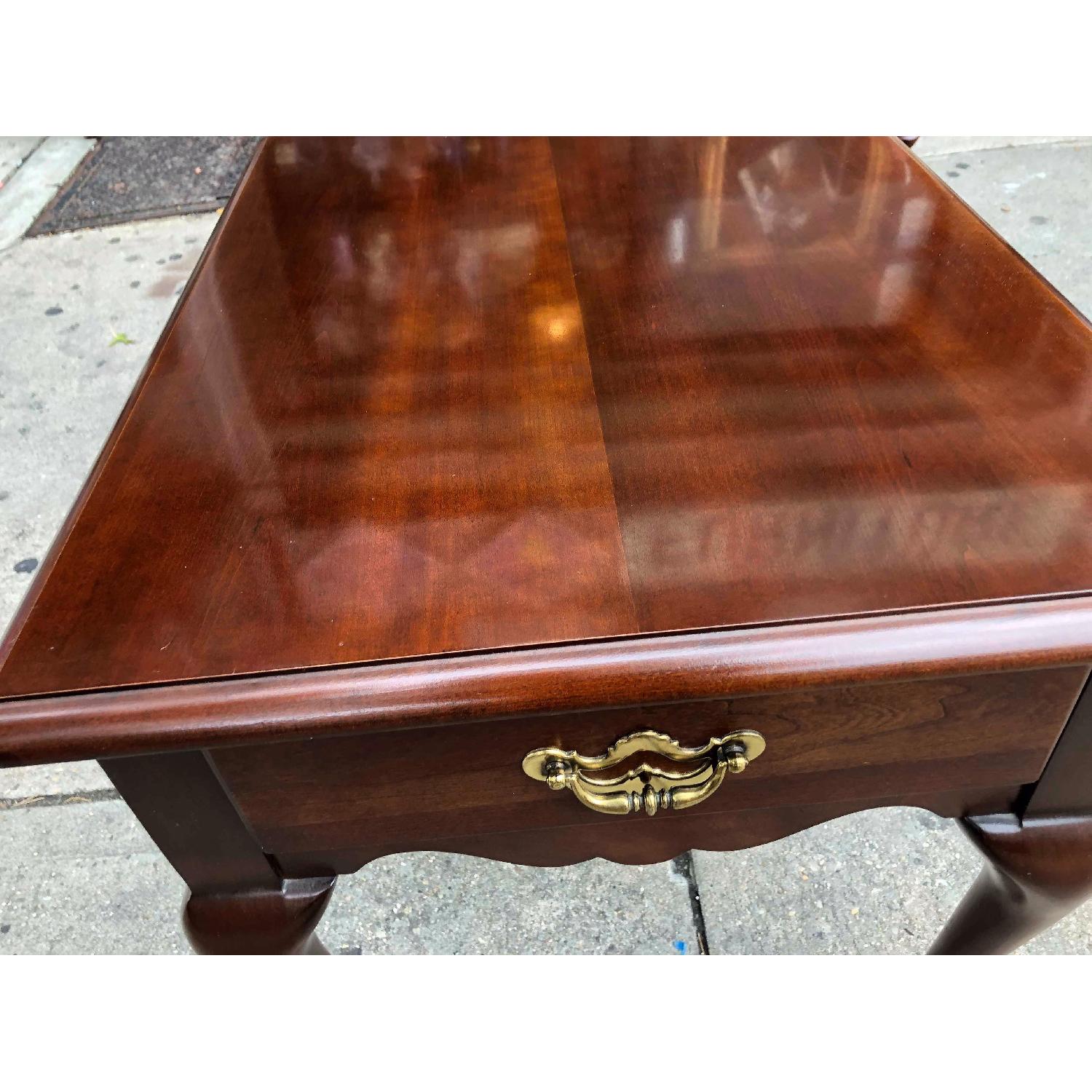 Vintage Thomasville Queen Anne Cherry 1 Drawer End Tables - image-8