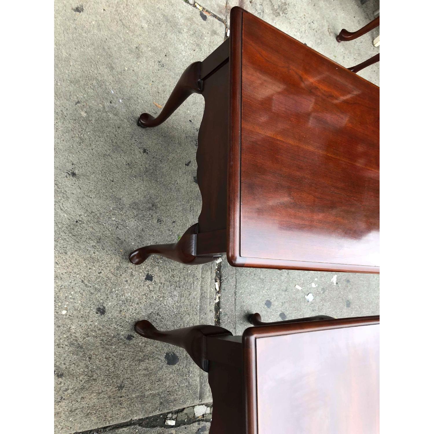Vintage Thomasville Queen Anne Cherry 1 Drawer End Tables - image-11
