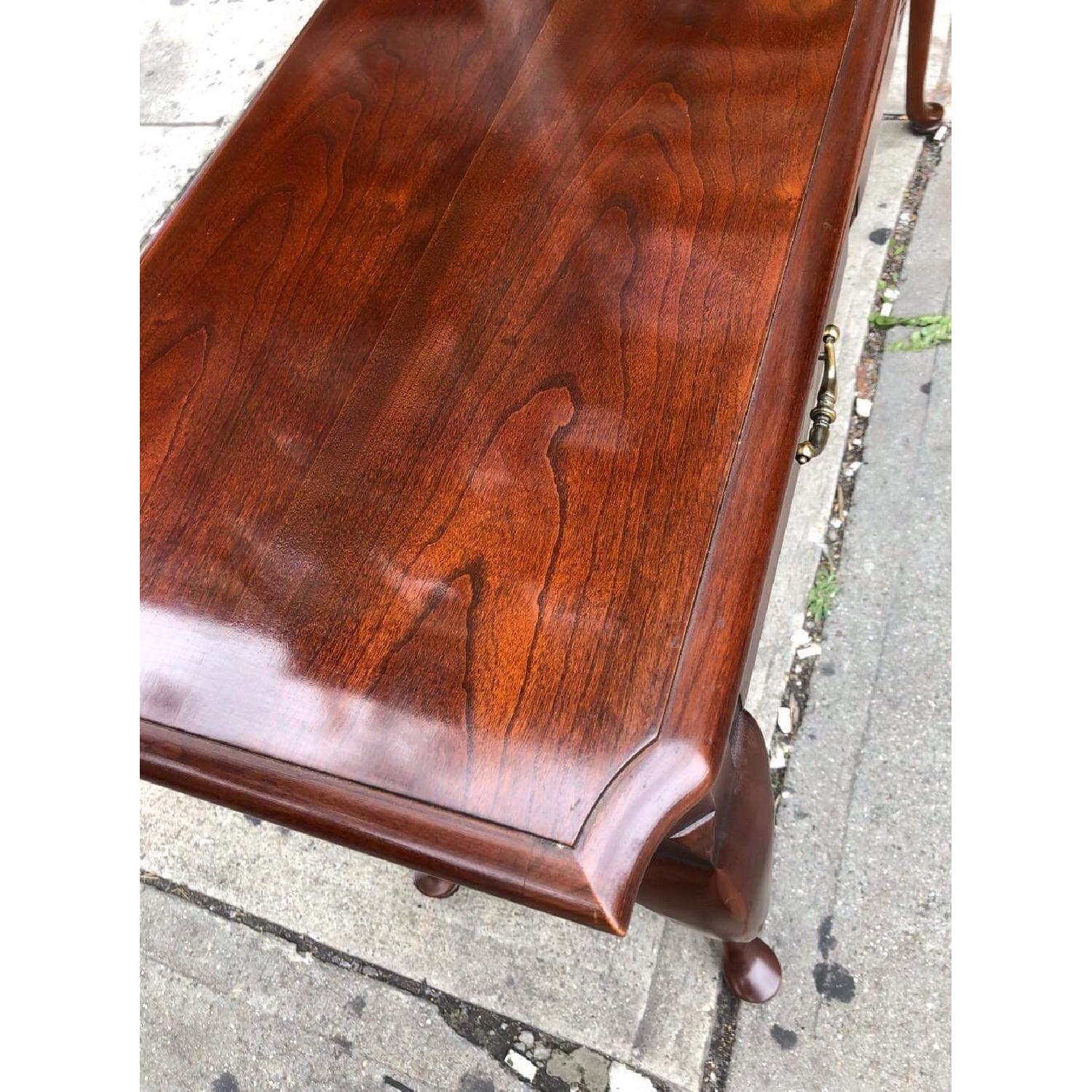 Thomasville Vintage Cherry Queen Anne 3 Drawer Console Table - image-7