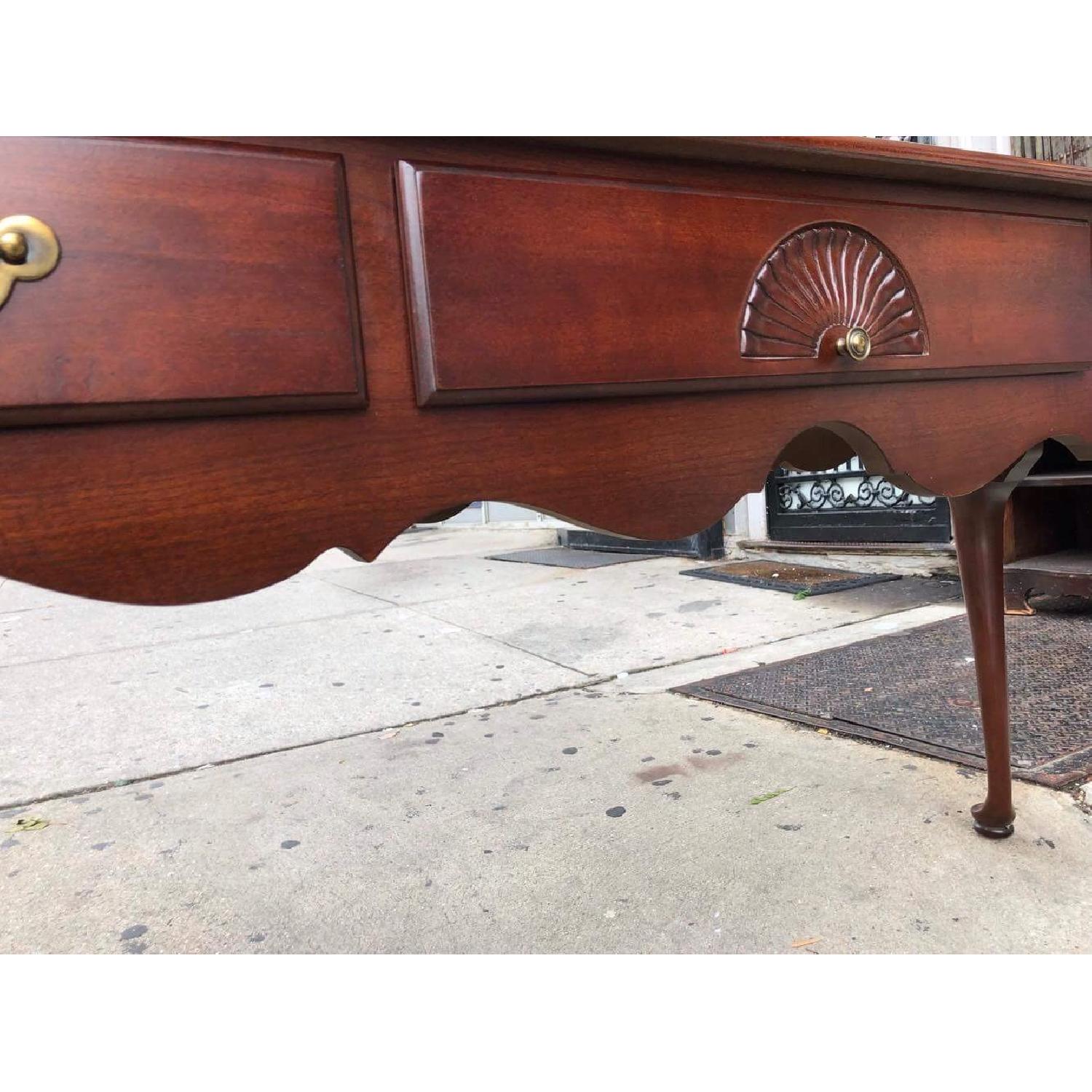 Thomasville Vintage Cherry Queen Anne 3 Drawer Console Table - image-12