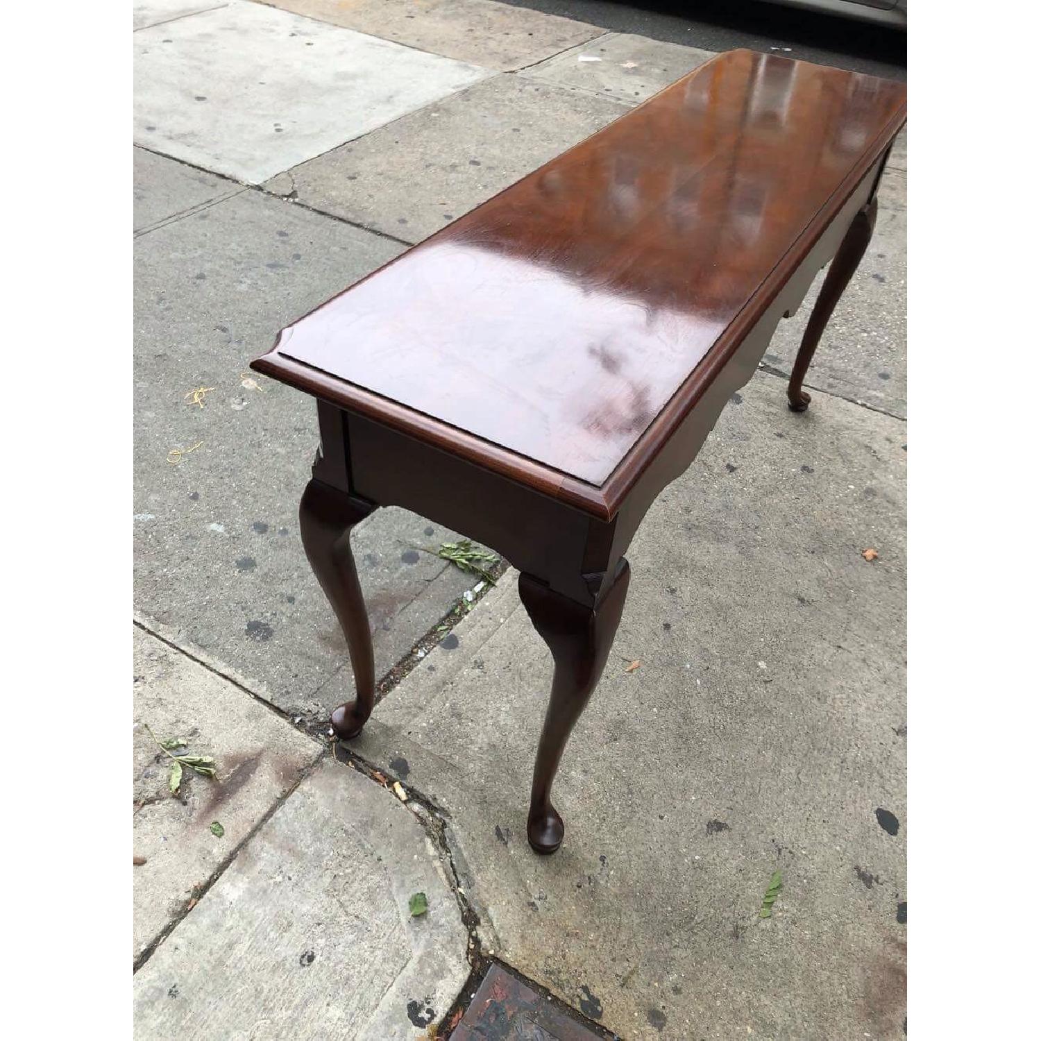 Thomasville Vintage Cherry Queen Anne 3 Drawer Console Table - image-14