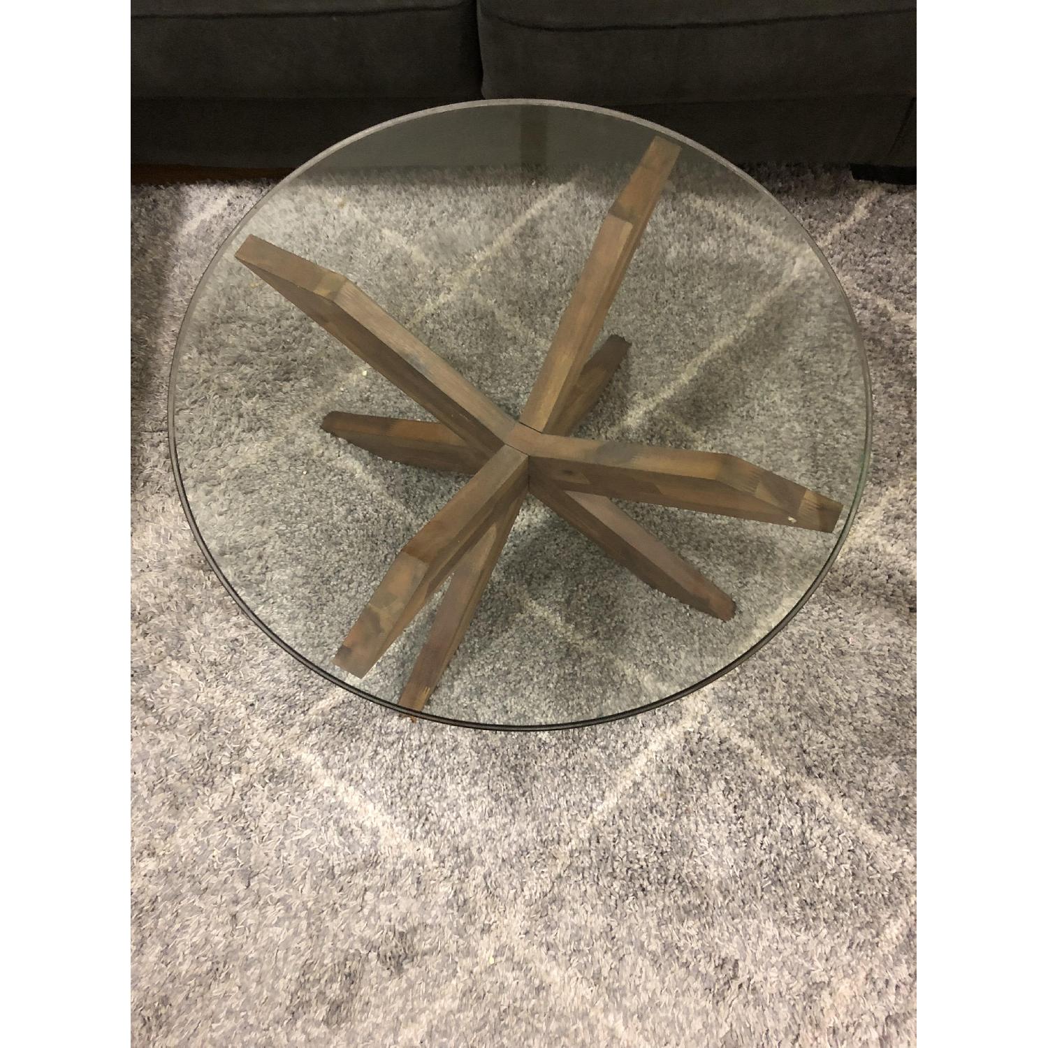 Pier 1 Simon Java X Coffee Table Base w/ Glass Top AptDeco