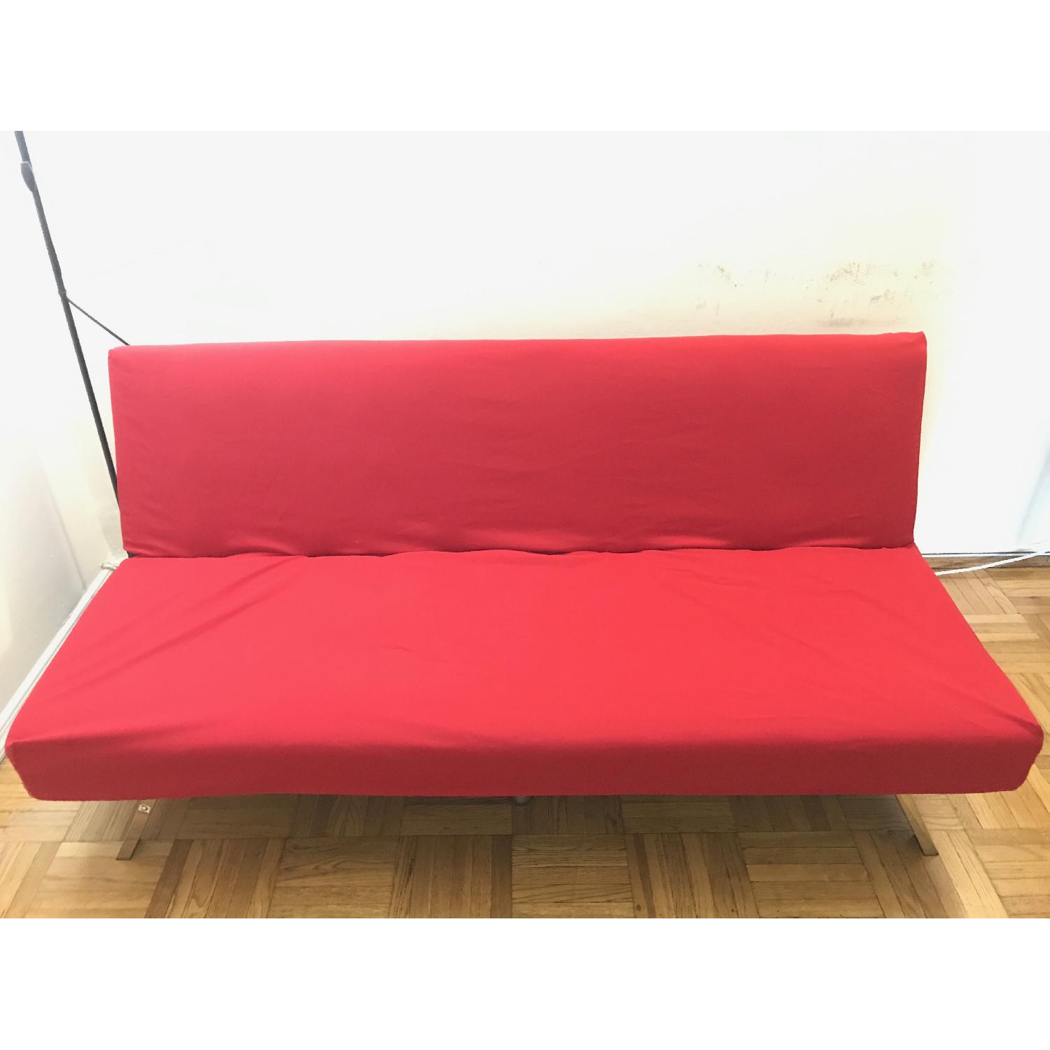 DHP Emily Black Faux Leather Convertible Futon - image-2