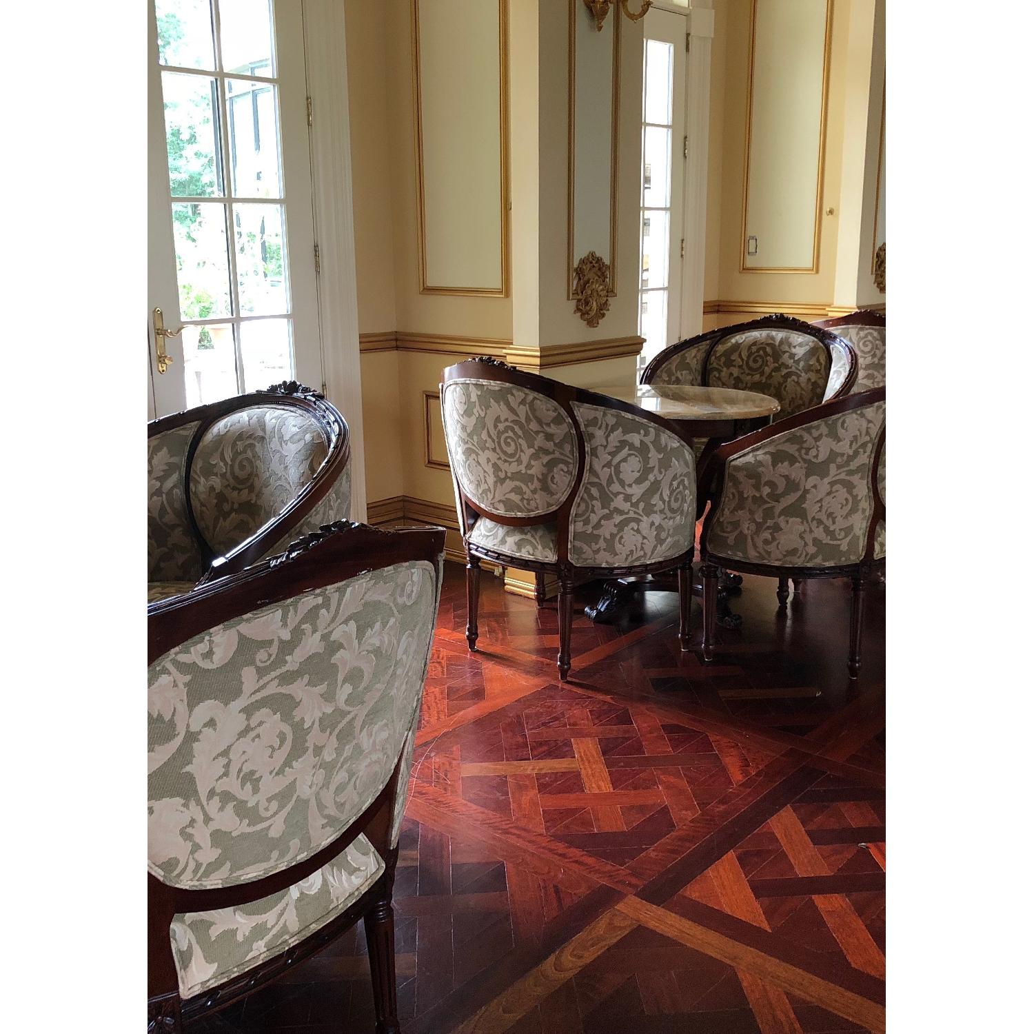 Onyx & Solid Mahogany Round Side Table - image-2