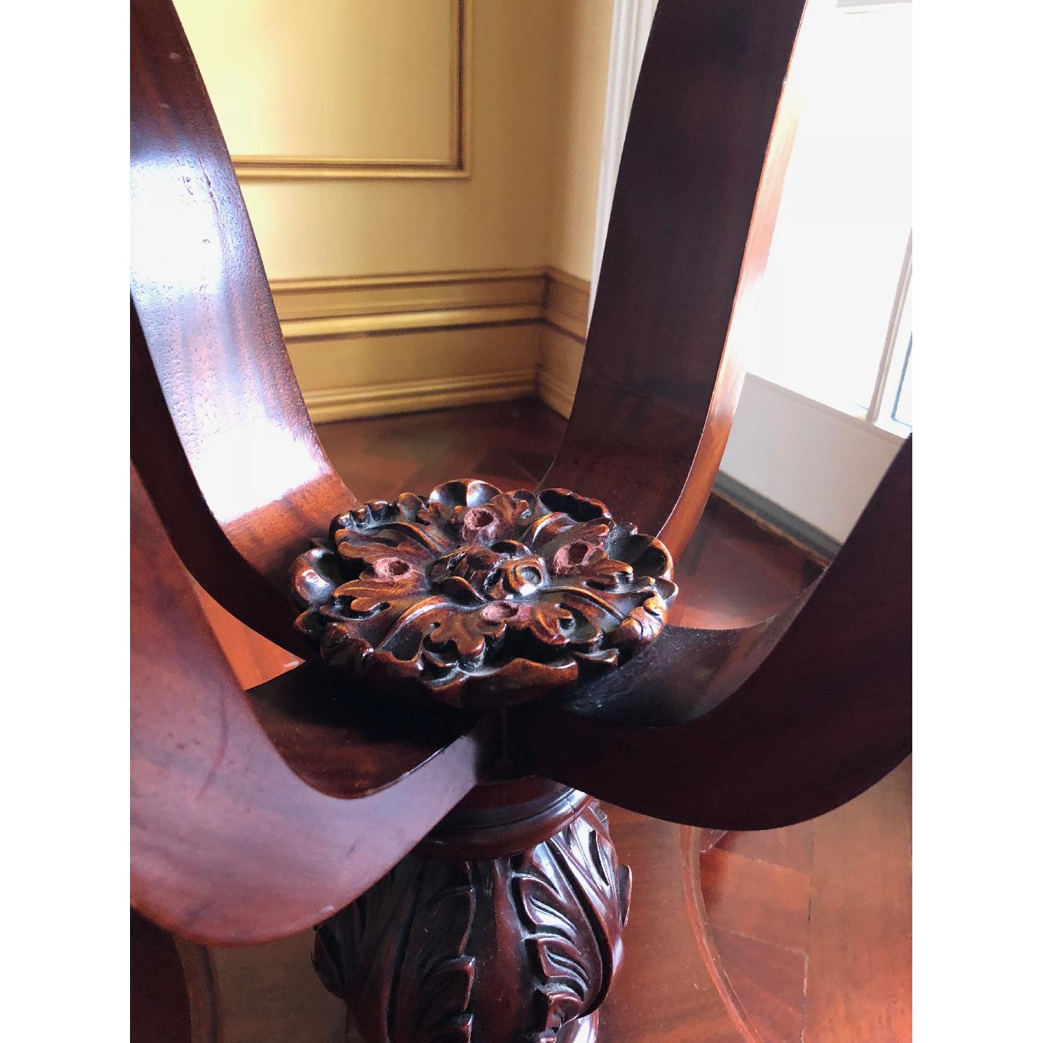 Onyx & Solid Mahogany Round Side Table - image-4