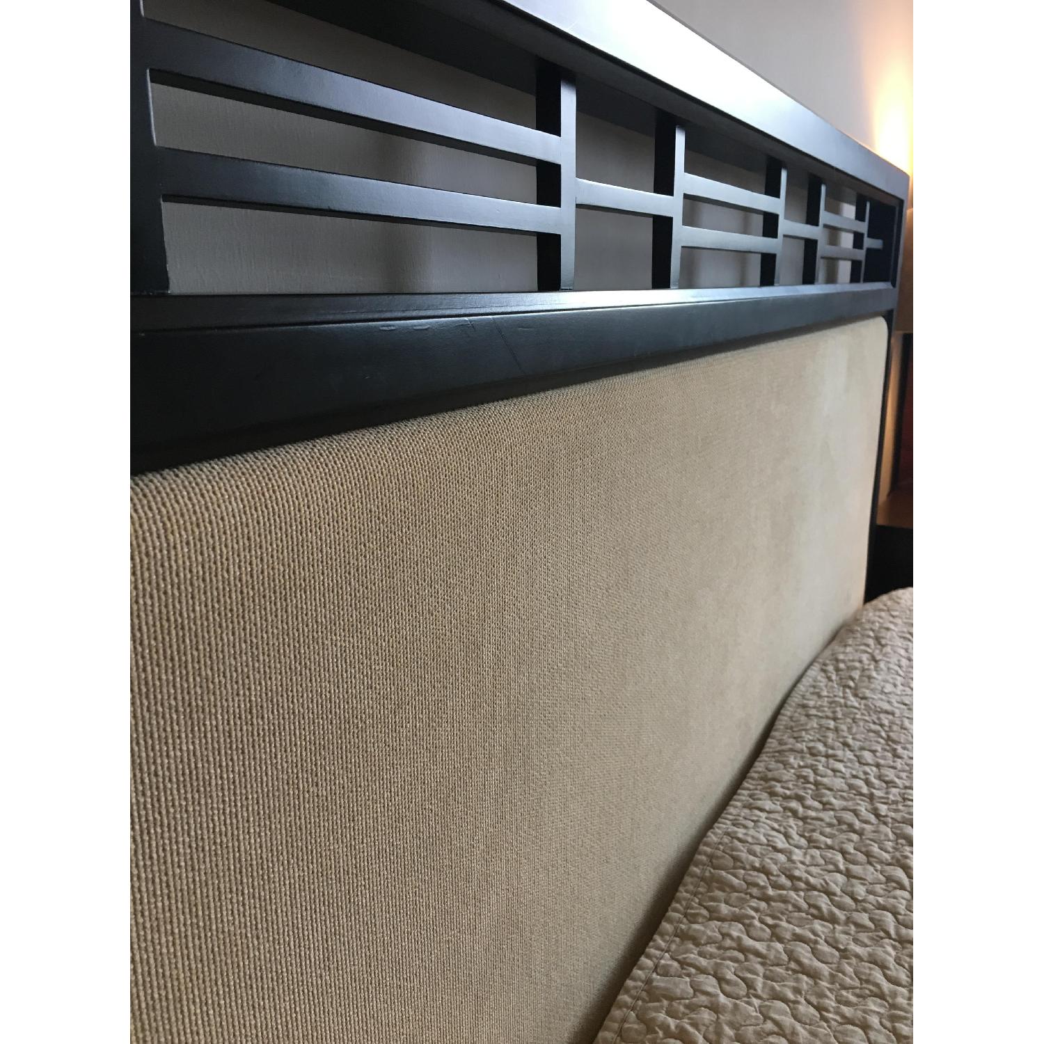 Crate & Barrel Wood & Fabric Platform Bed Frame - image-2