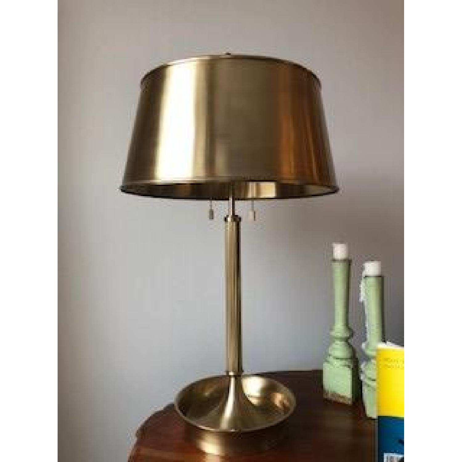 Ethan Allen Brass Table Lamp w/ Brass Lamp Shade - image-2