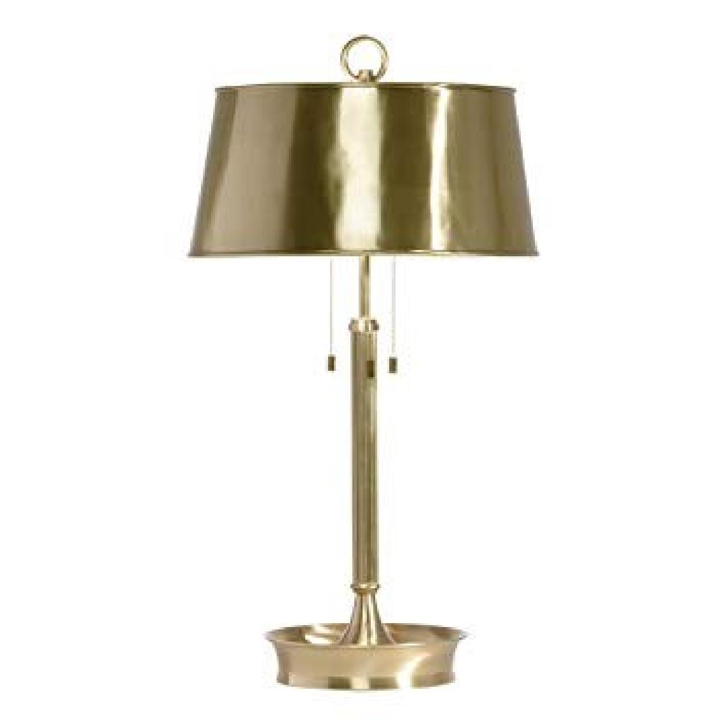 Ethan Allen Brass Table Lamp w/ Brass Lamp Shade AptDeco