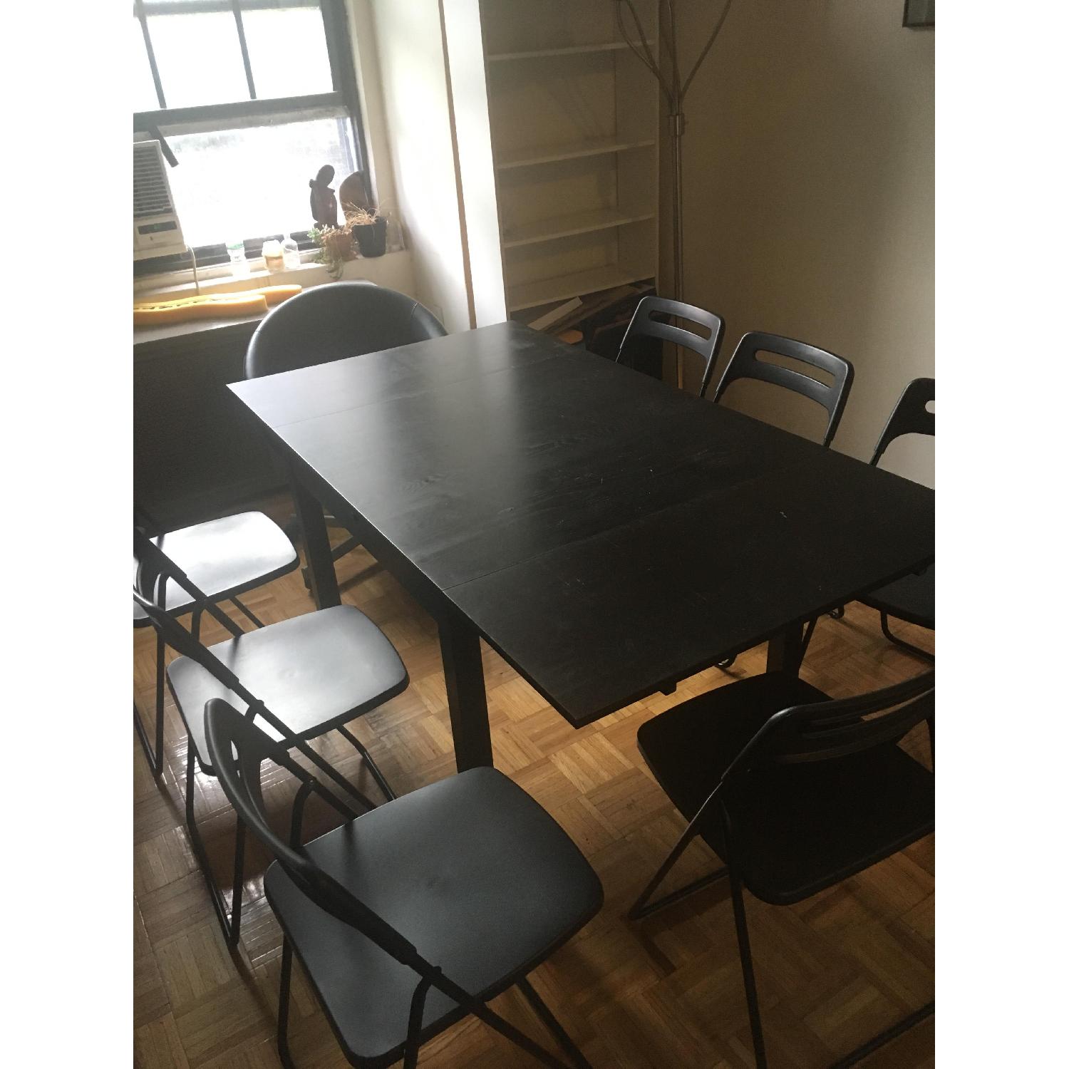 Ikea Bjursta Black Extendable Dining Table - image-1