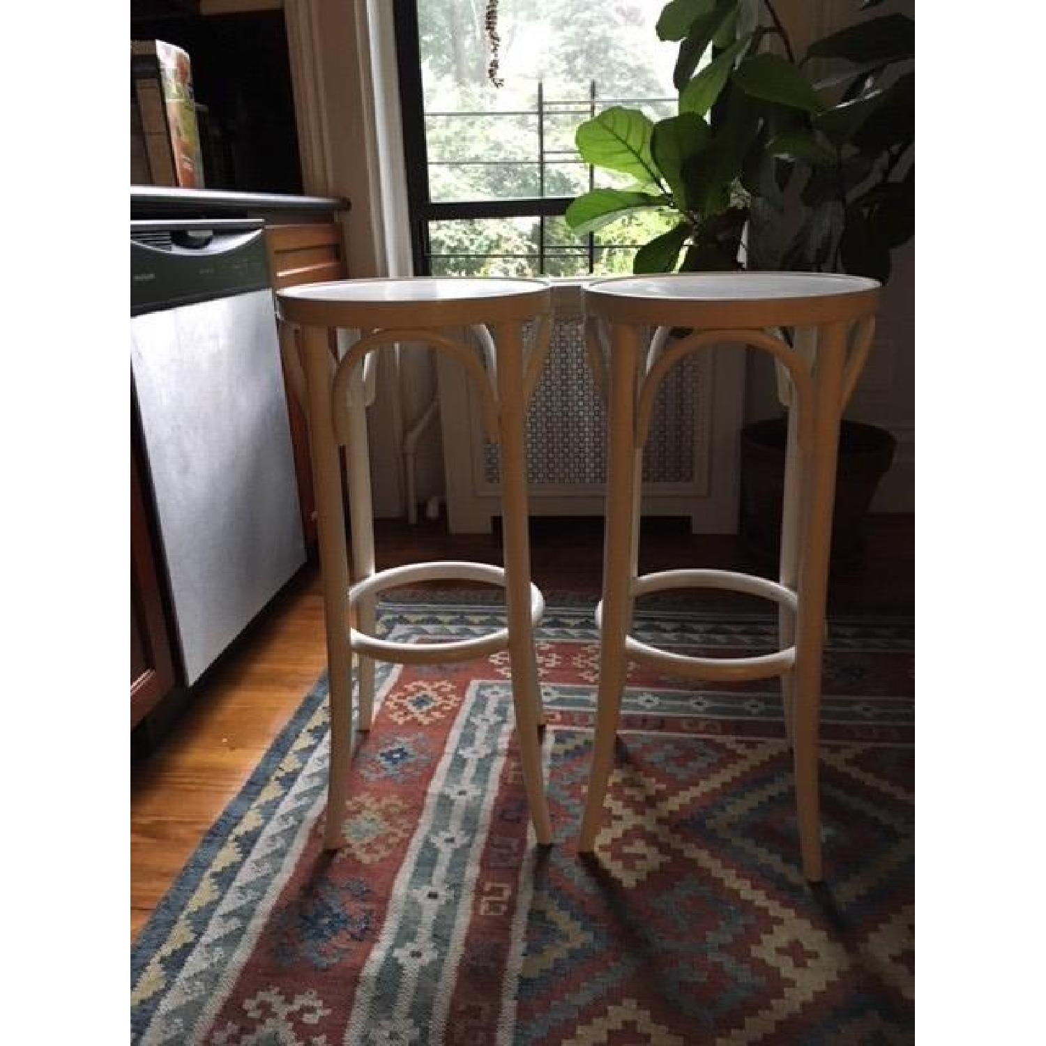 Design Within Reach White Bentwood Thonet Stools - image-1