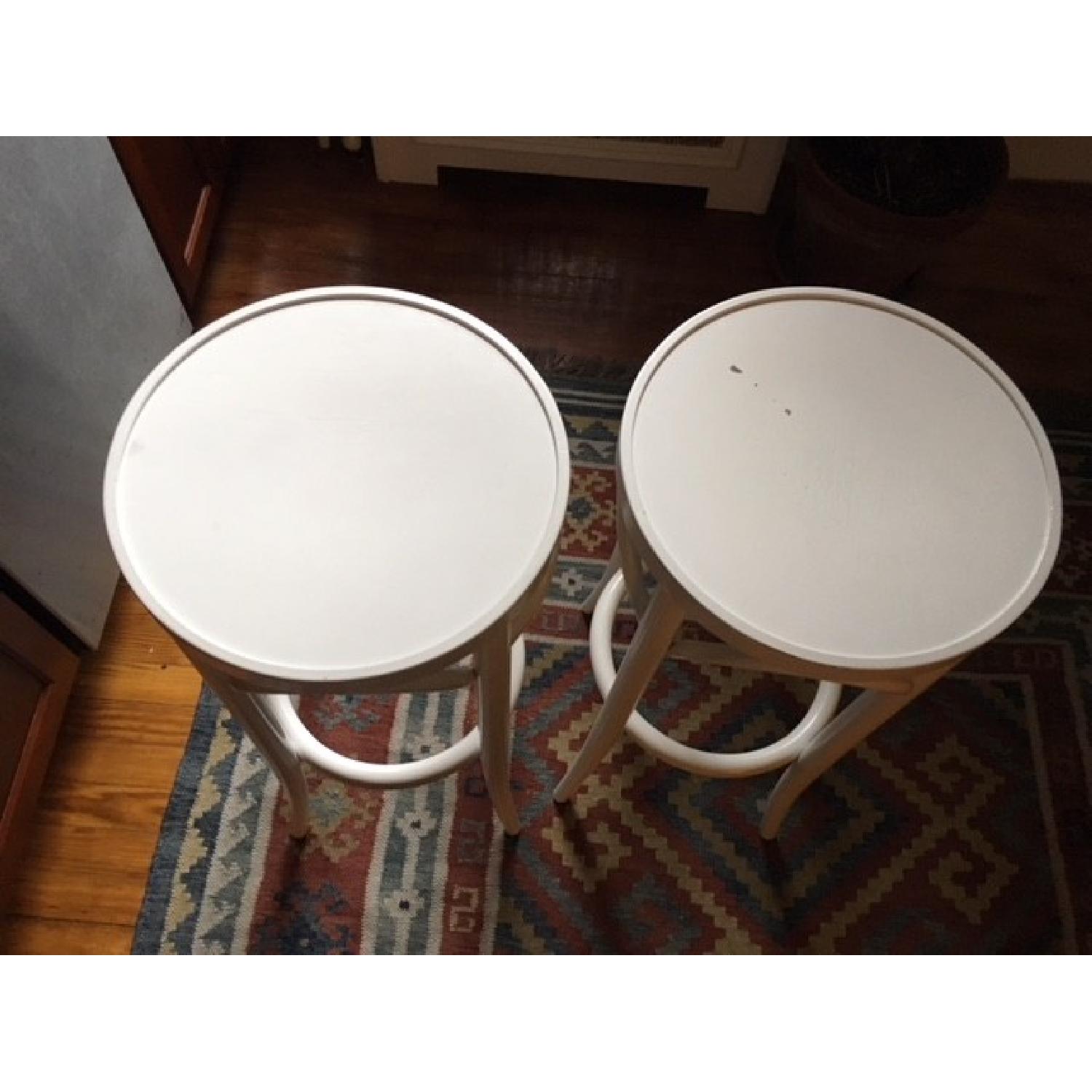 Design Within Reach White Bentwood Thonet Stools - image-3