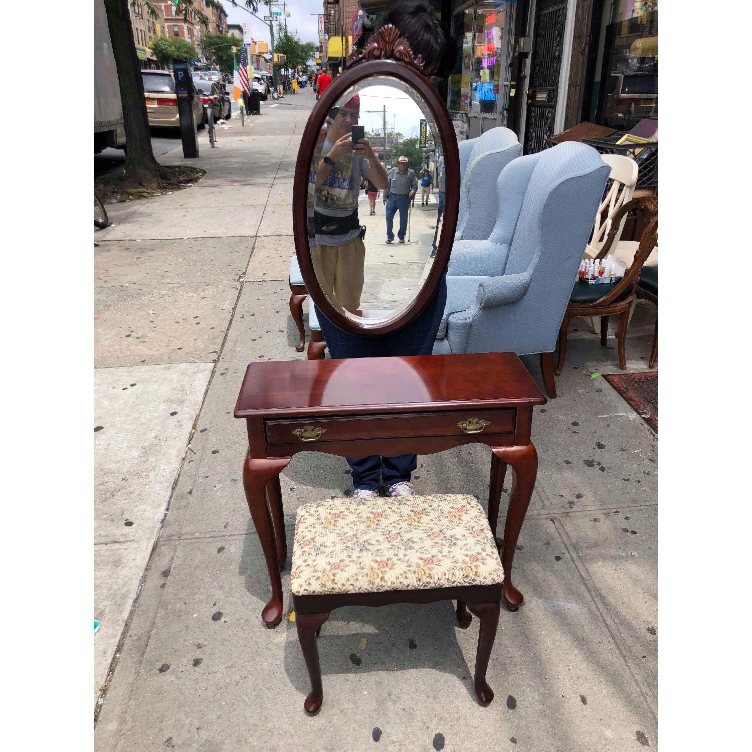 The Bombay Company Vanity w/ Mirror & Stool - image-3