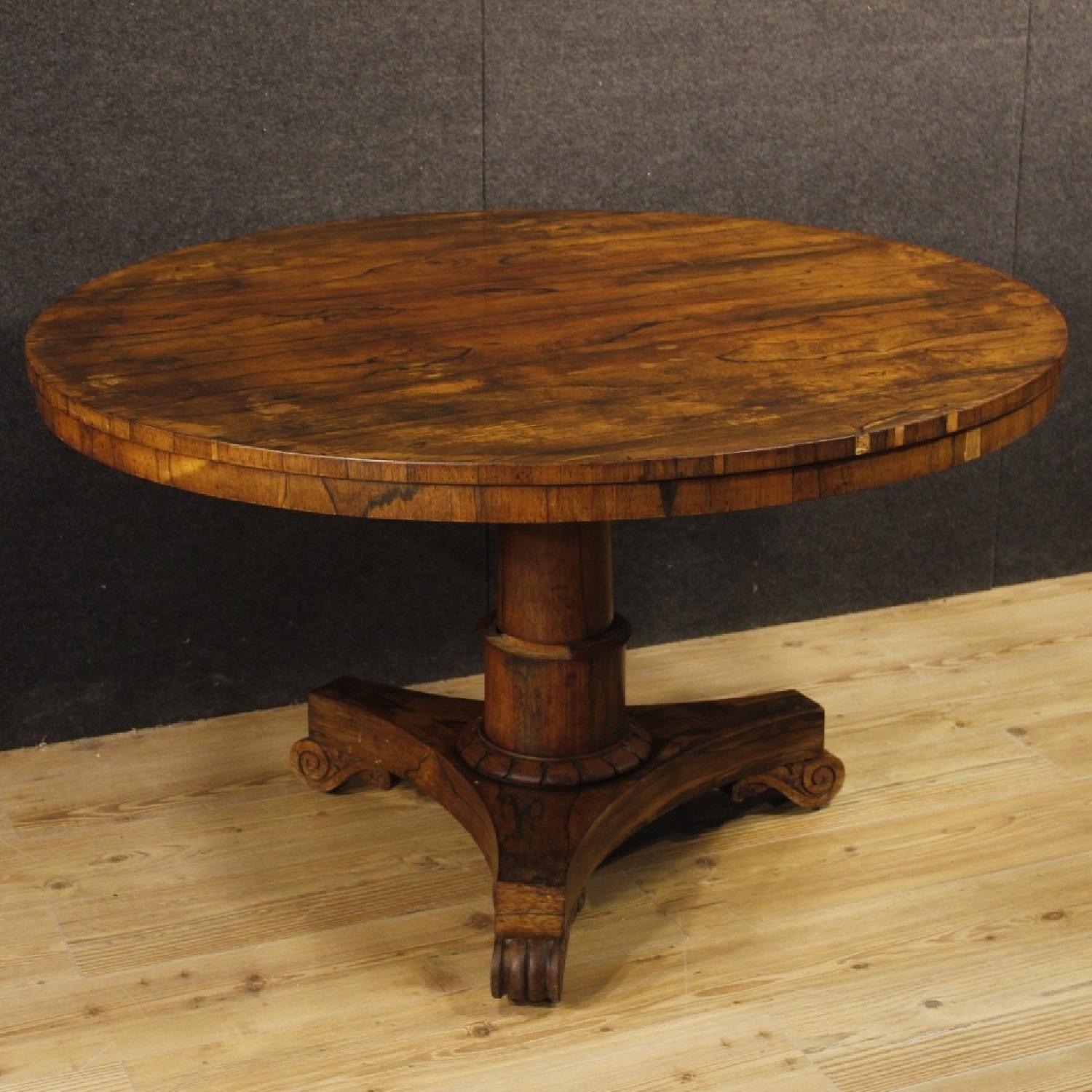 20th Century English Dining Table in Palisander & Mahogany - image-1