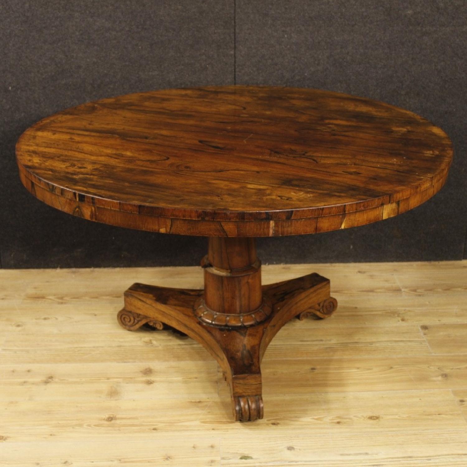 20th Century English Dining Table in Palisander & Mahogany - image-3