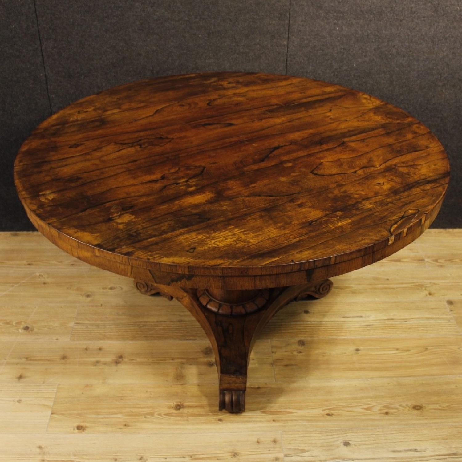 20th Century English Dining Table in Palisander & Mahogany - image-6