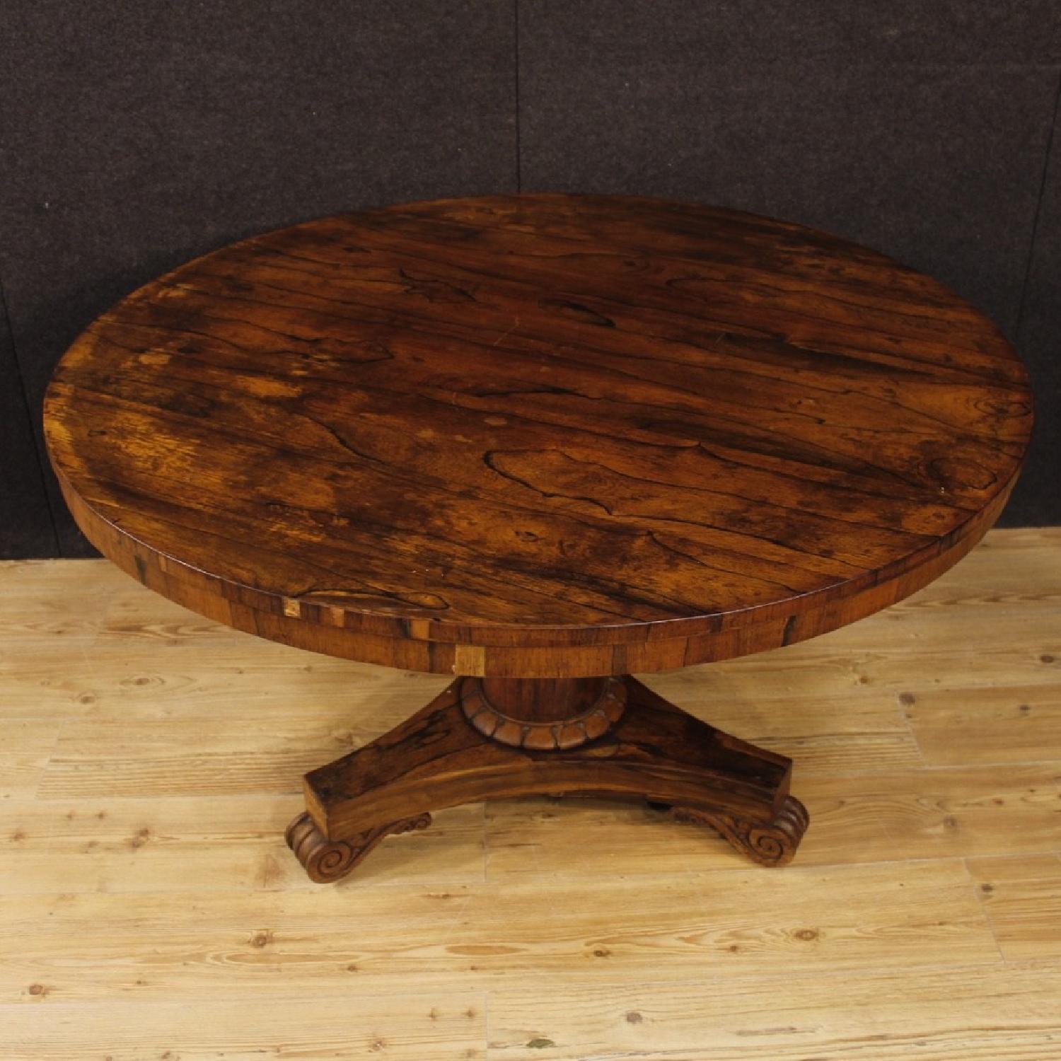 20th Century English Dining Table in Palisander & Mahogany - image-8