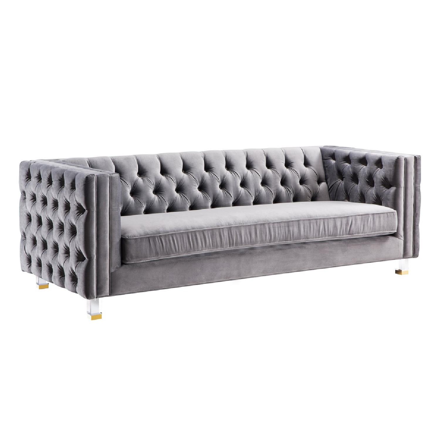 TOV Furniture Rimini Grey Velvet Sofa - image-2