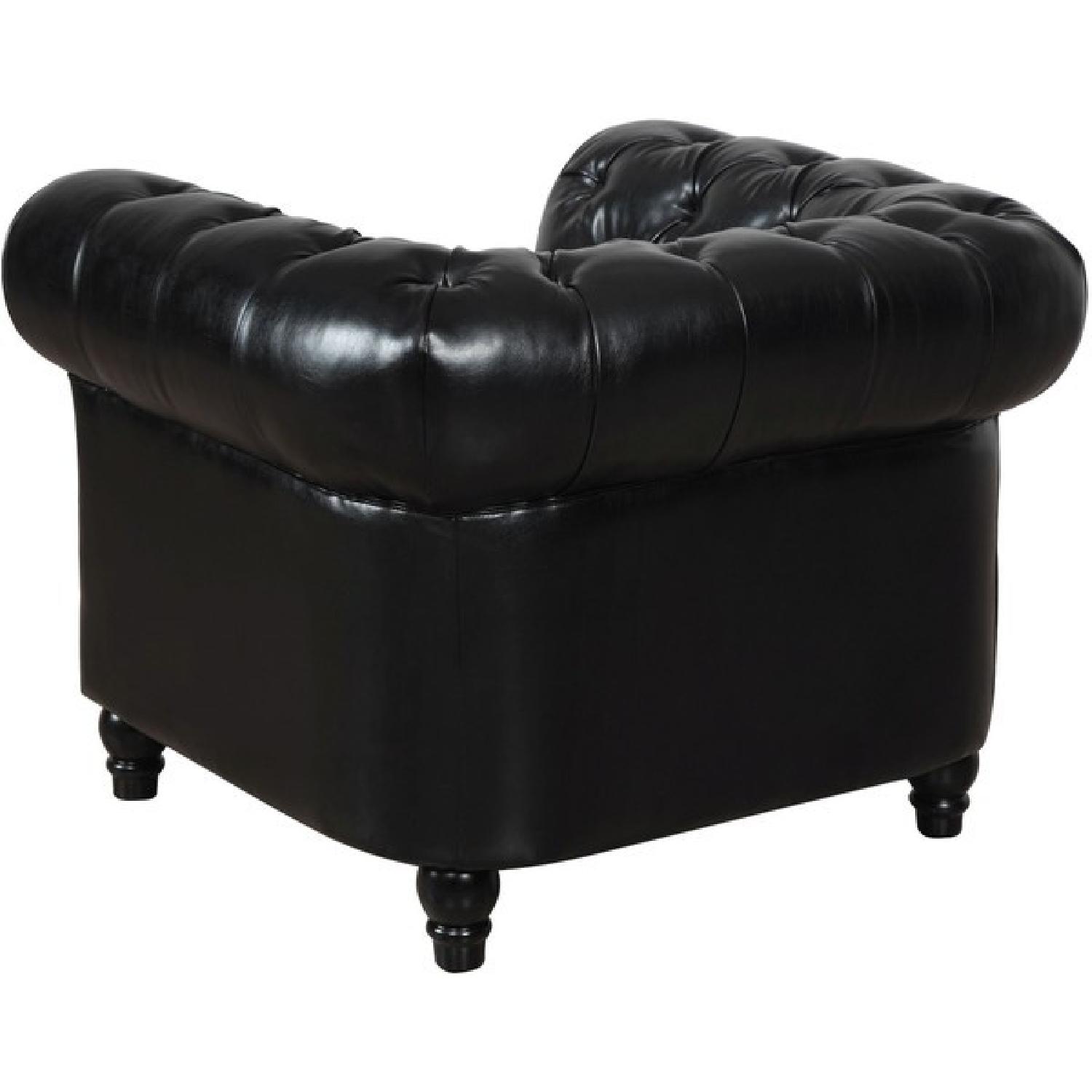 TOV Furniture Zahara Black Leather Sofa + Chair - image-3
