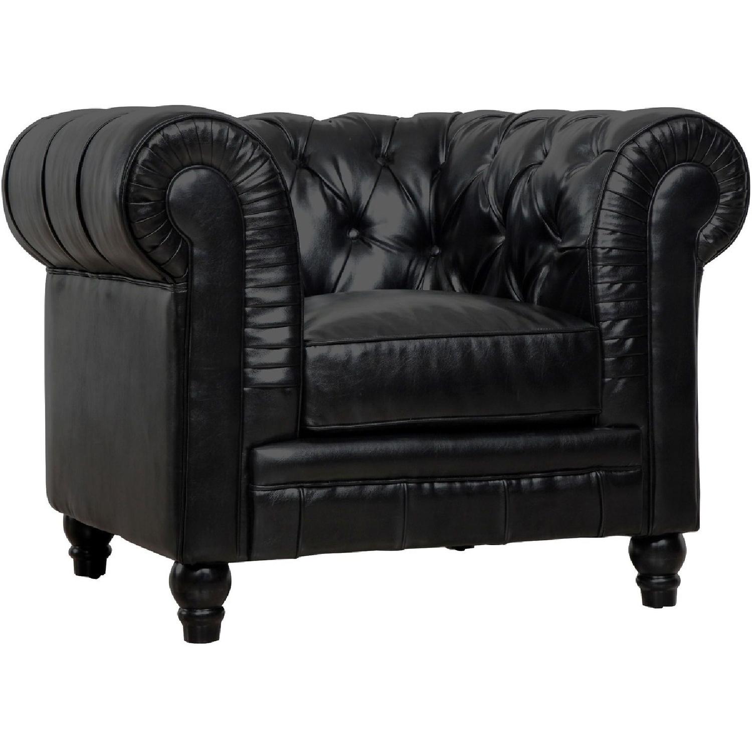 TOV Furniture Zahara Black Leather Sofa + Chair - image-6
