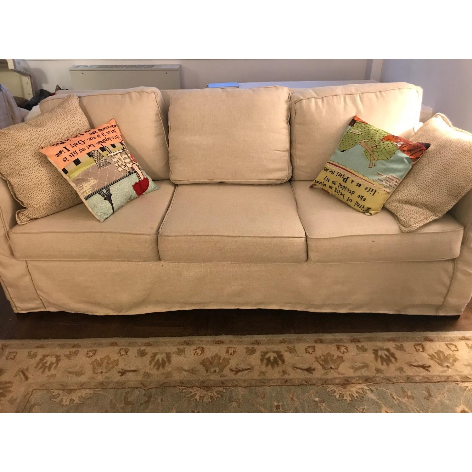 Pottery Barn Cameron Roll Arm Slipcovered Sofa - image-1
