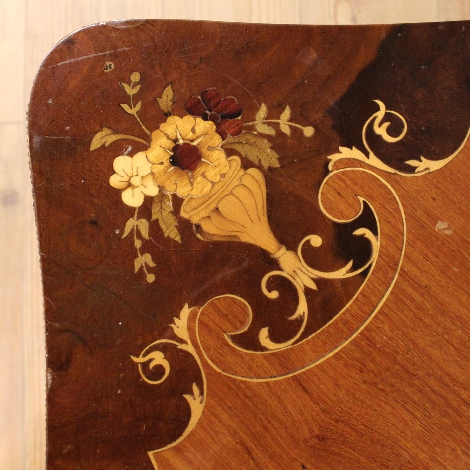 20th Century Italian Inlaid Game Table w/ Bronze Details - image-5