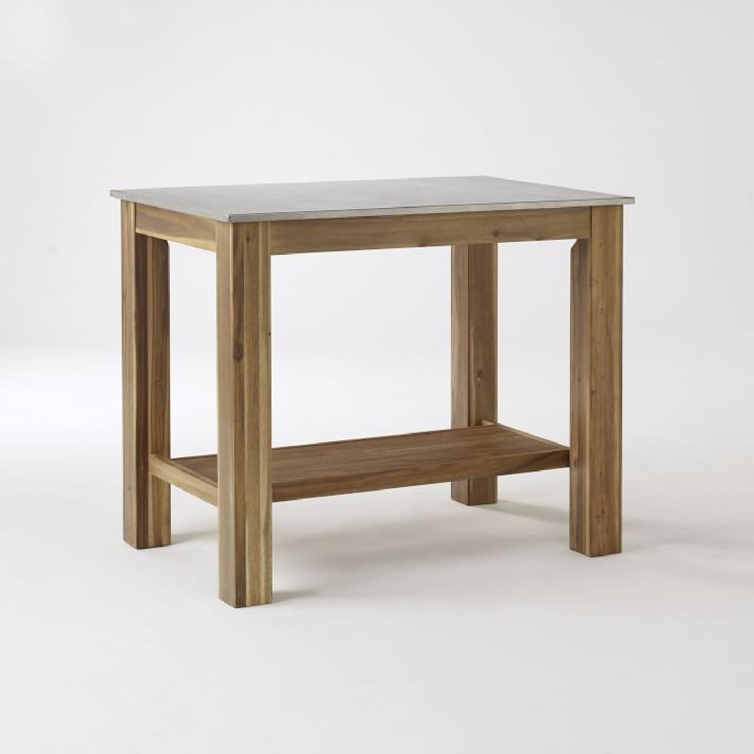 West Elm Rustic Kitchen Island w/ Rustic Bar Stools - image-4