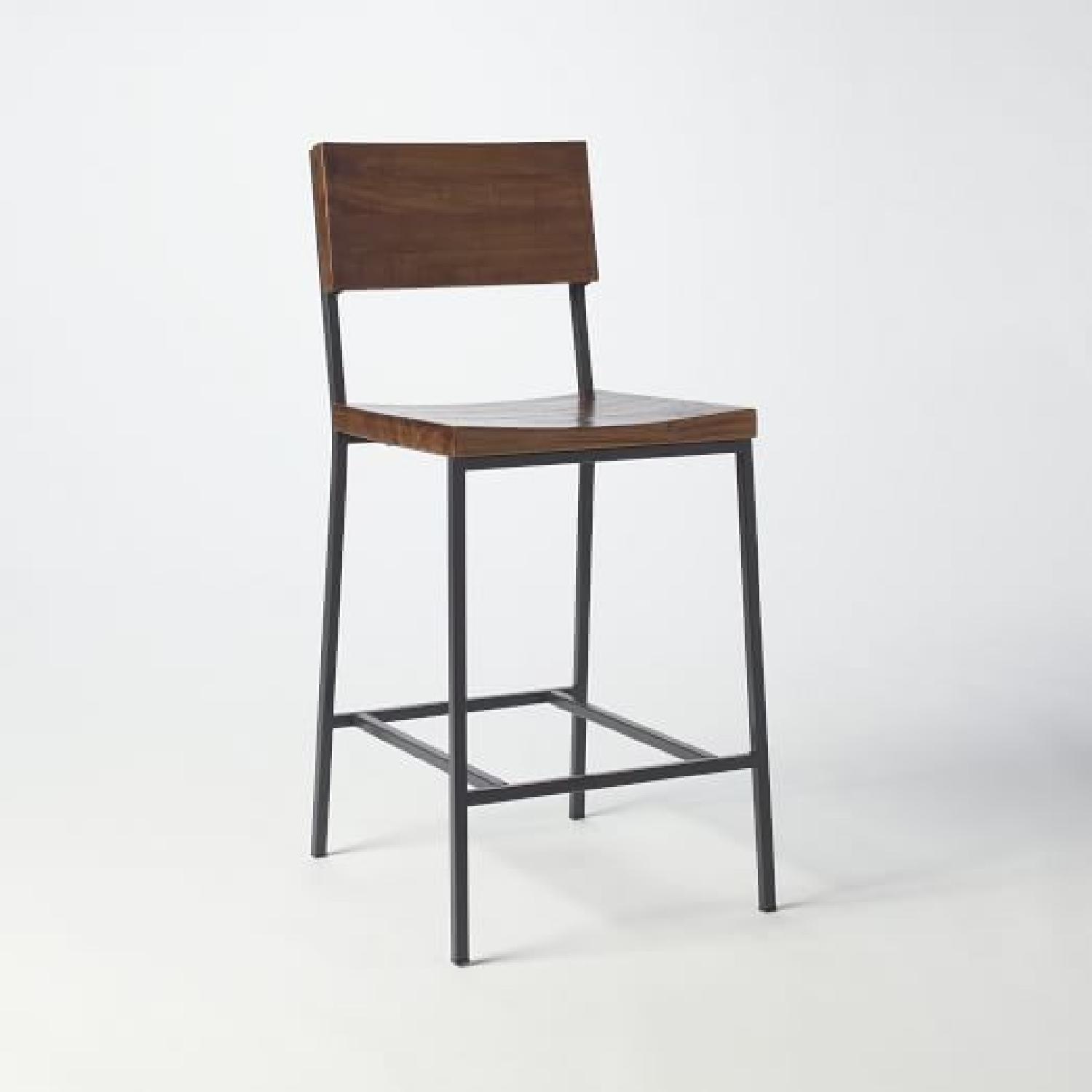 West Elm Rustic Kitchen Island w/ Rustic Bar Stools - image-5