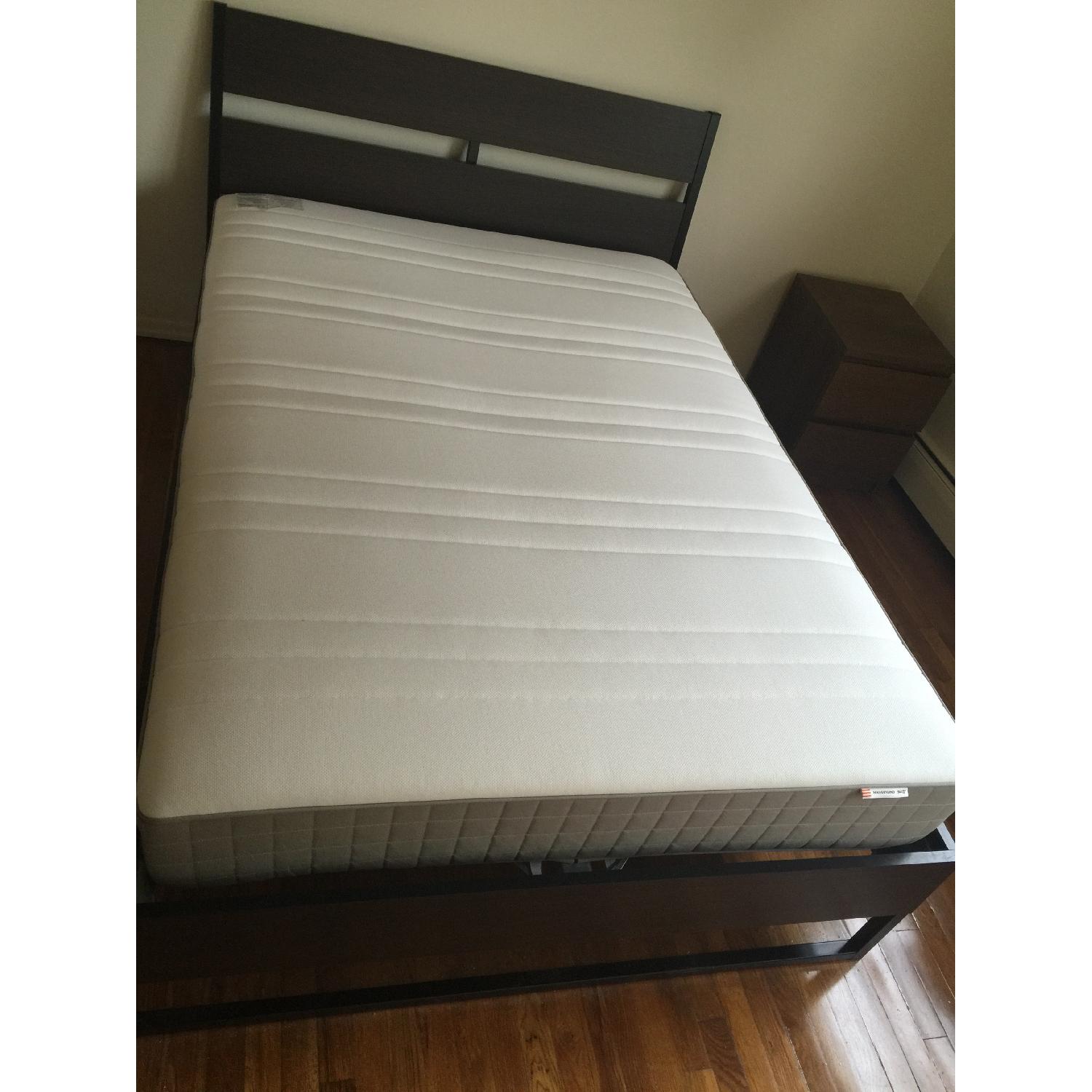 Ikea Trysil Bed Frame in Dark Brown w/ Lury - AptDeco Ikea Trysil Bed Frame in Dark Brown w/ Lury - AptDeco