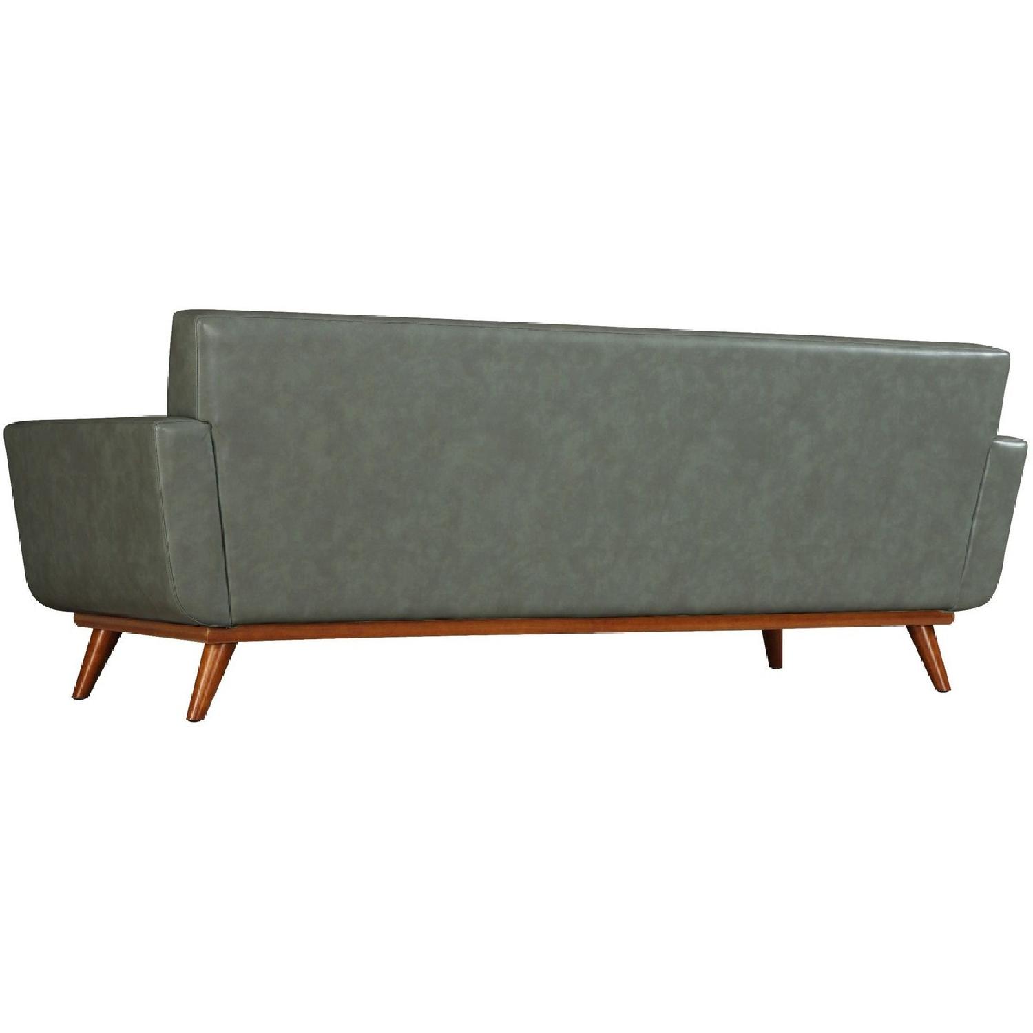 TOV Furniture Lyon Smoke Grey Leather Loveseat - image-1