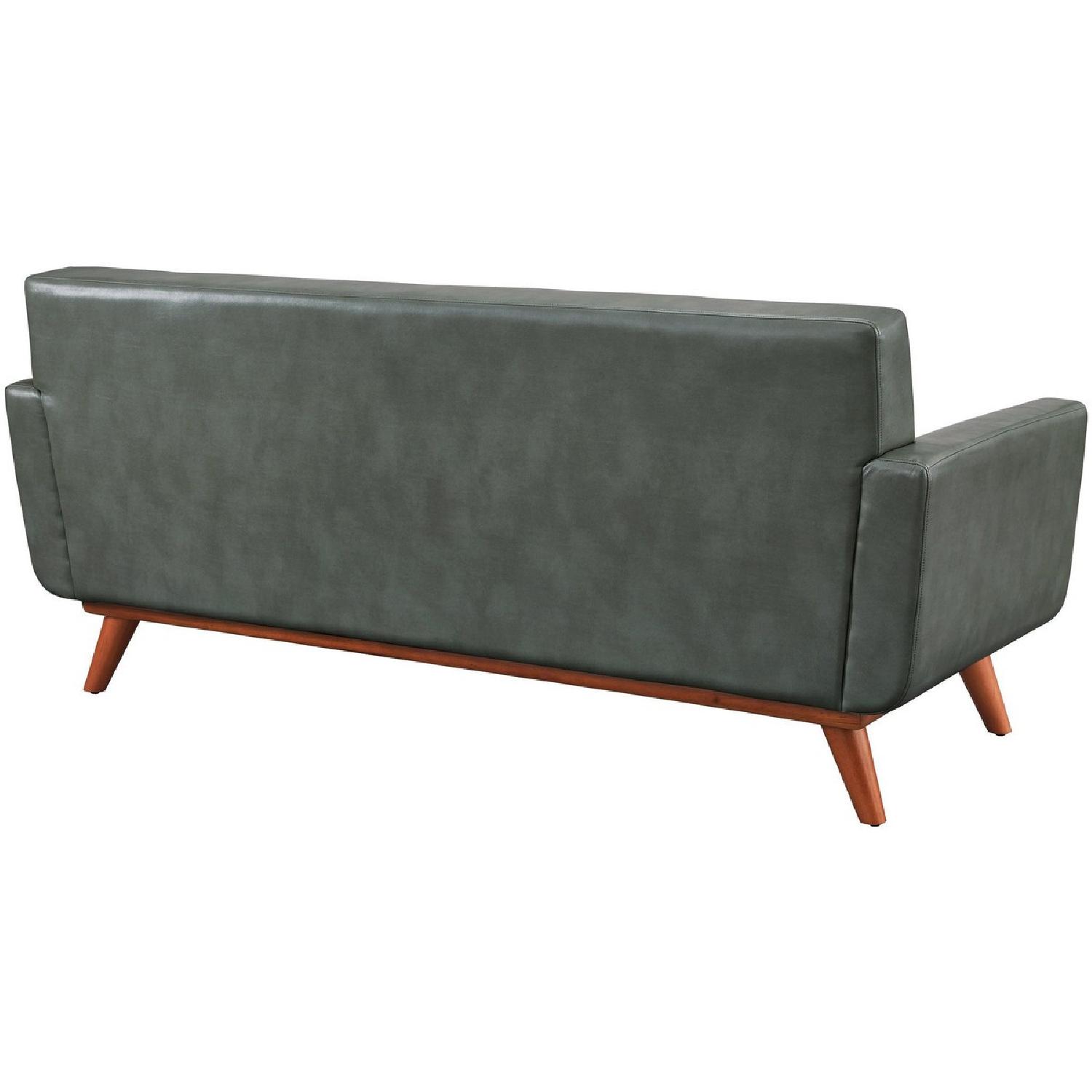 TOV Furniture Lyon Smoke Grey Leather Loveseat - image-5