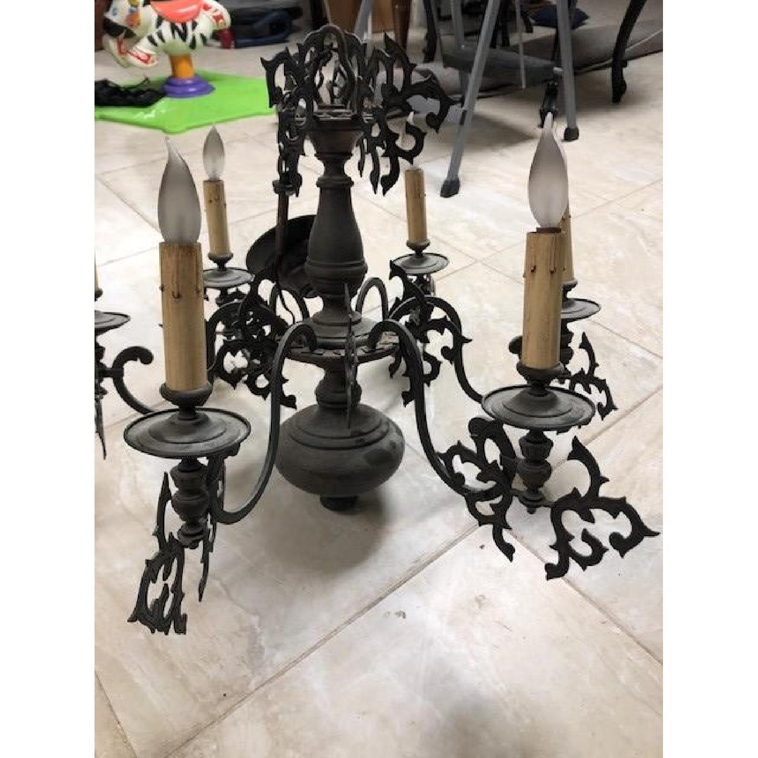 Antique Iron Candle Chandelier AptDeco