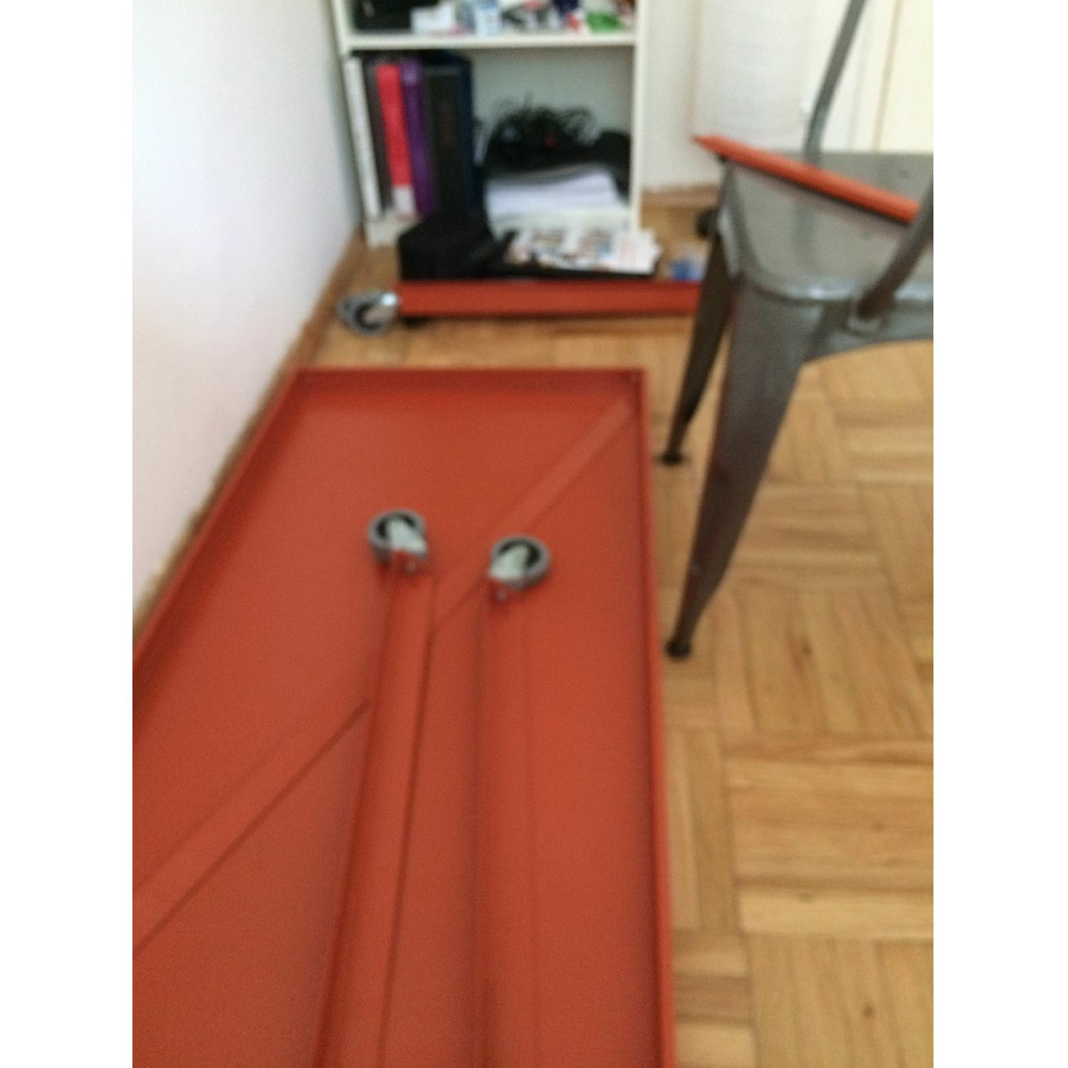 CB2 Go-Cart Orange Rolling Console Table - image-4