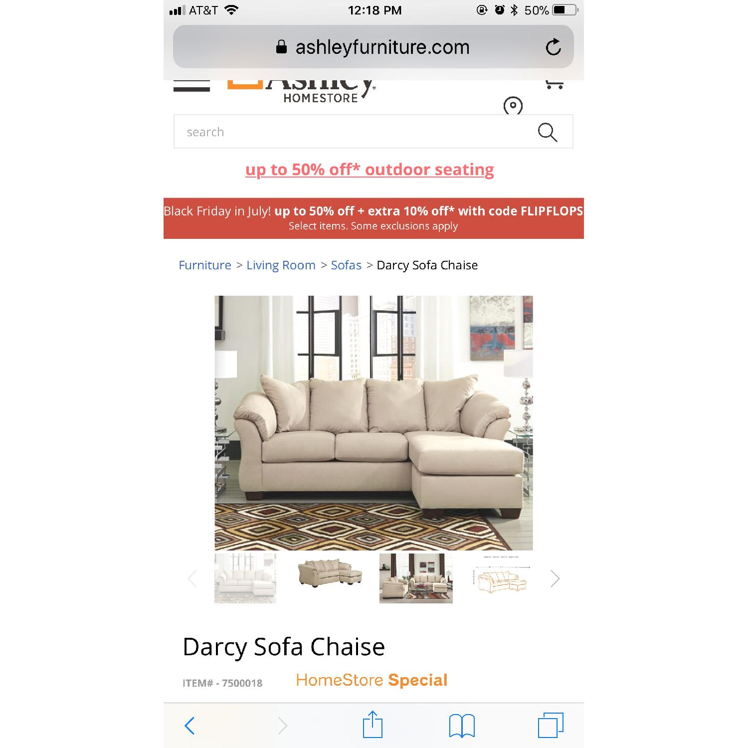 Ashley Darcy Sectional Sofa w/ Chaise - image-3