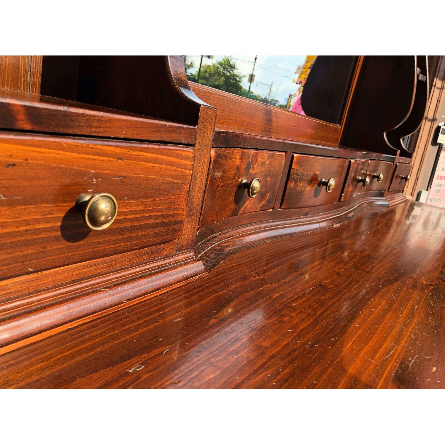 Ethan Allen Solid Wood Dresser w/ Mirrored Hutch - image-15