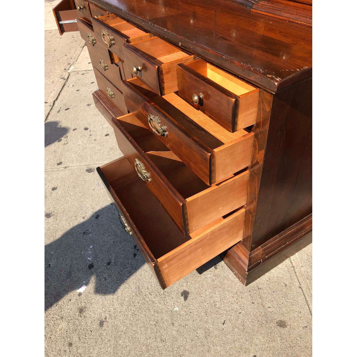 Ethan Allen Solid Wood Dresser w/ Mirrored Hutch - image-24