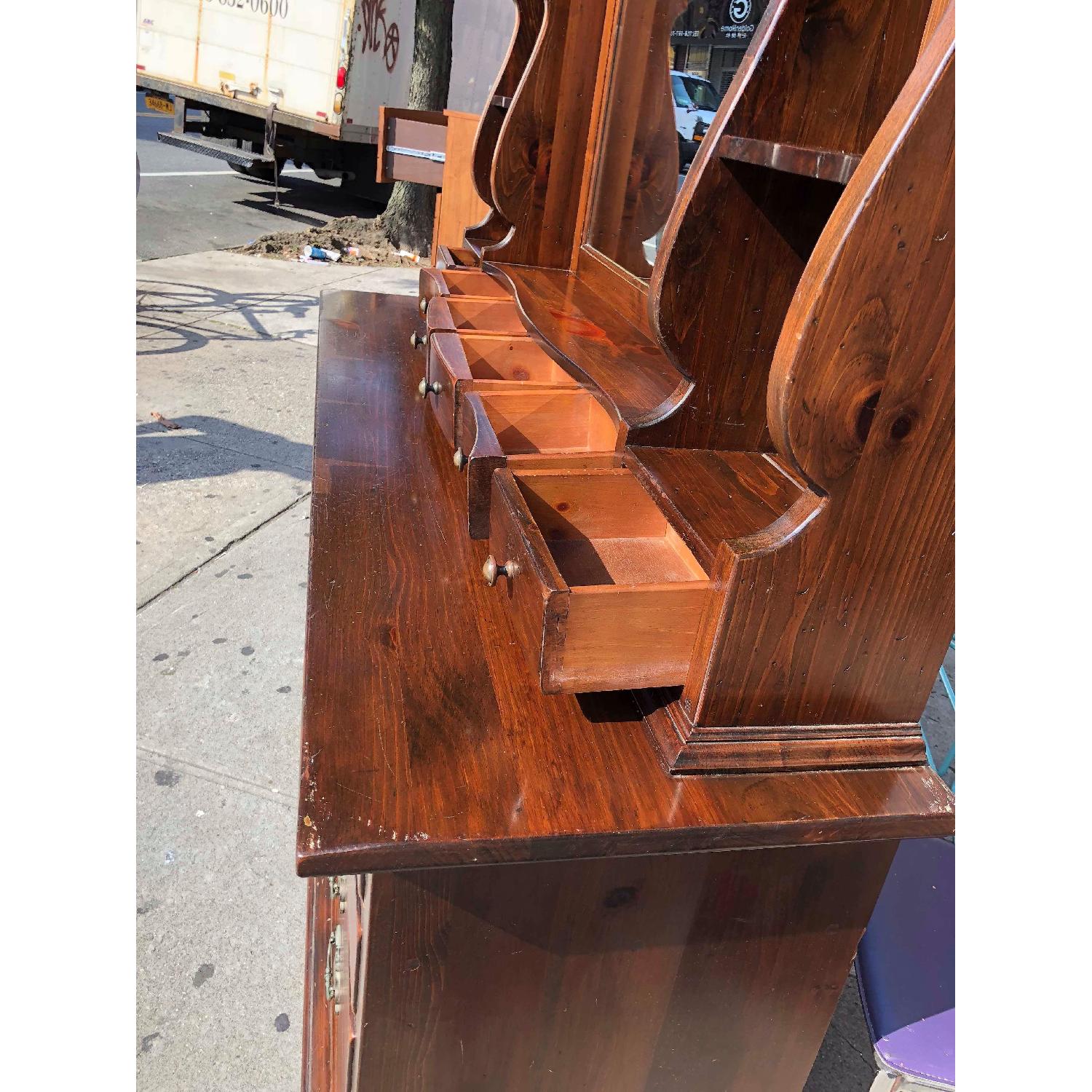 Ethan Allen Solid Wood Dresser w/ Mirrored Hutch - image-33