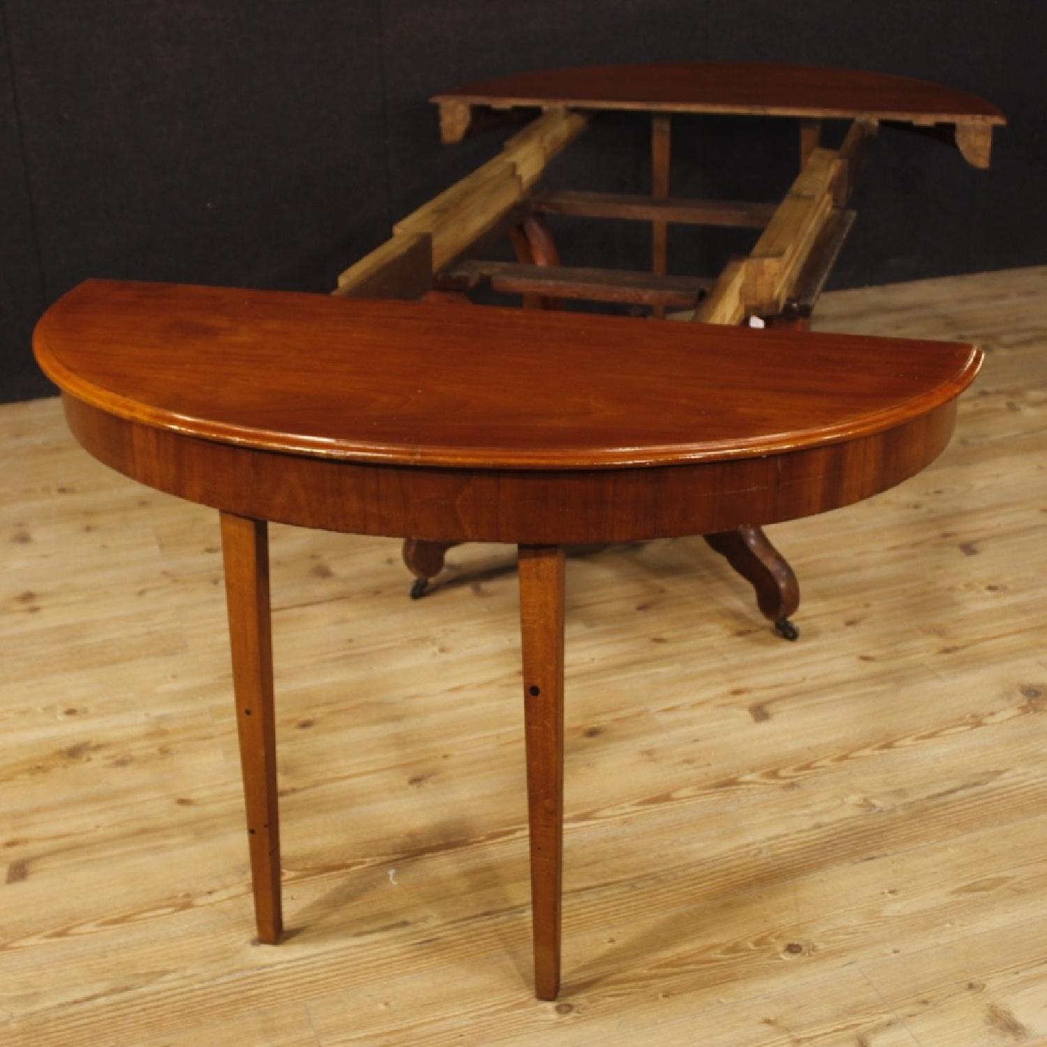 Extendable Dutch Dining Table in Carved Mahogany Wood - AptDeco