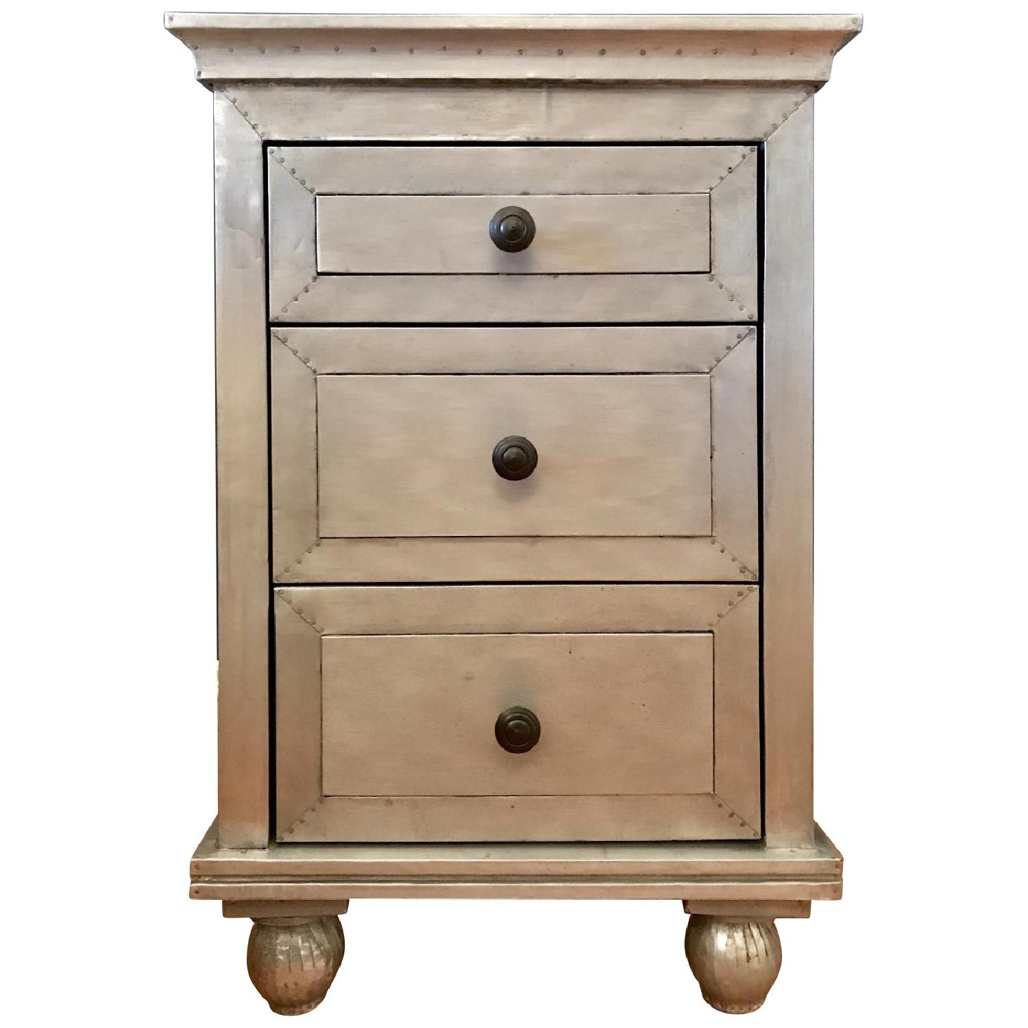 Restoration Hardware Annecy MetalWrapped Closed Nightstand AptDeco