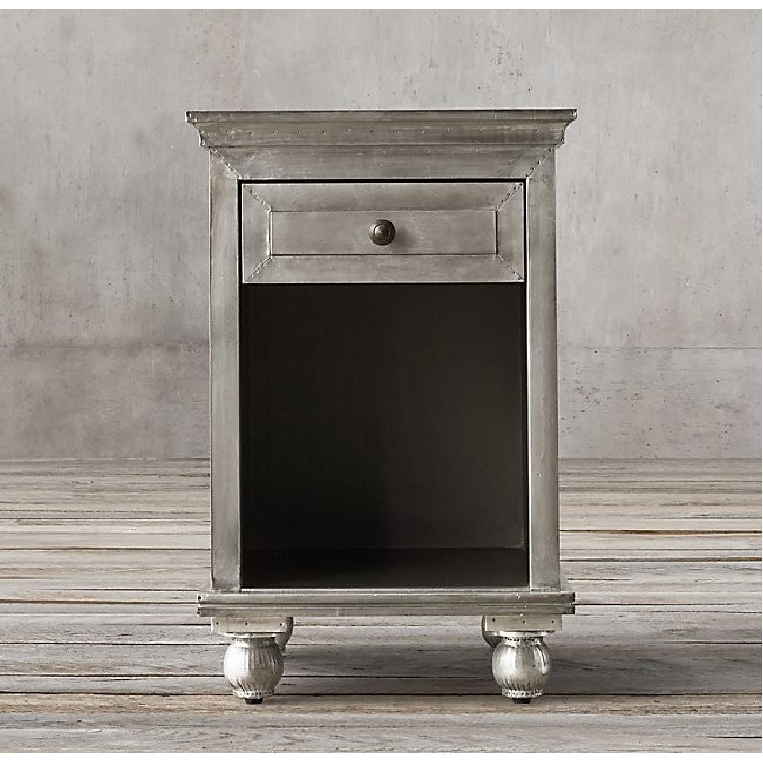 Restoration Hardware Annecy MetalWrapped Open Nightstand AptDeco