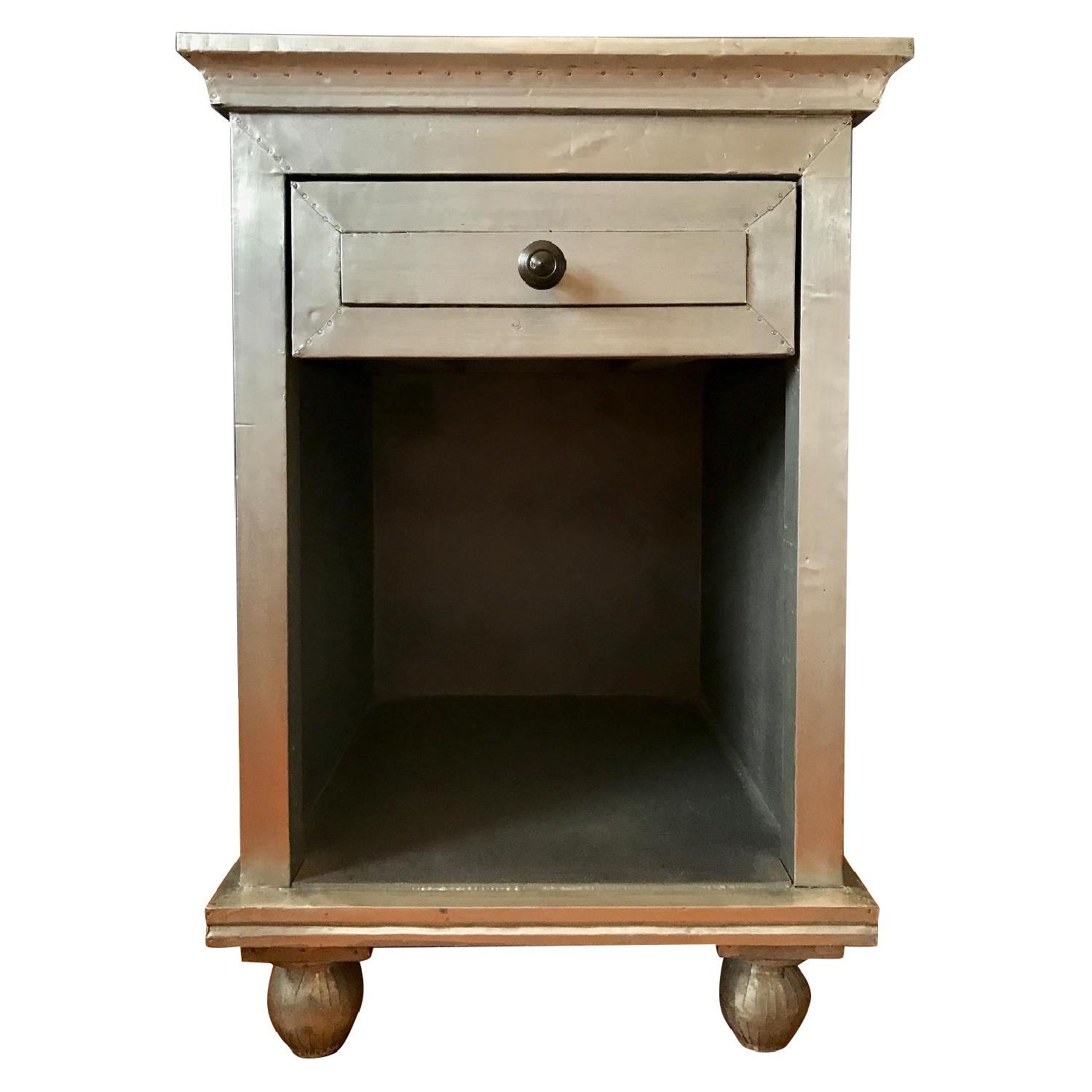 Restoration Hardware Annecy MetalWrapped Open Nightstand AptDeco