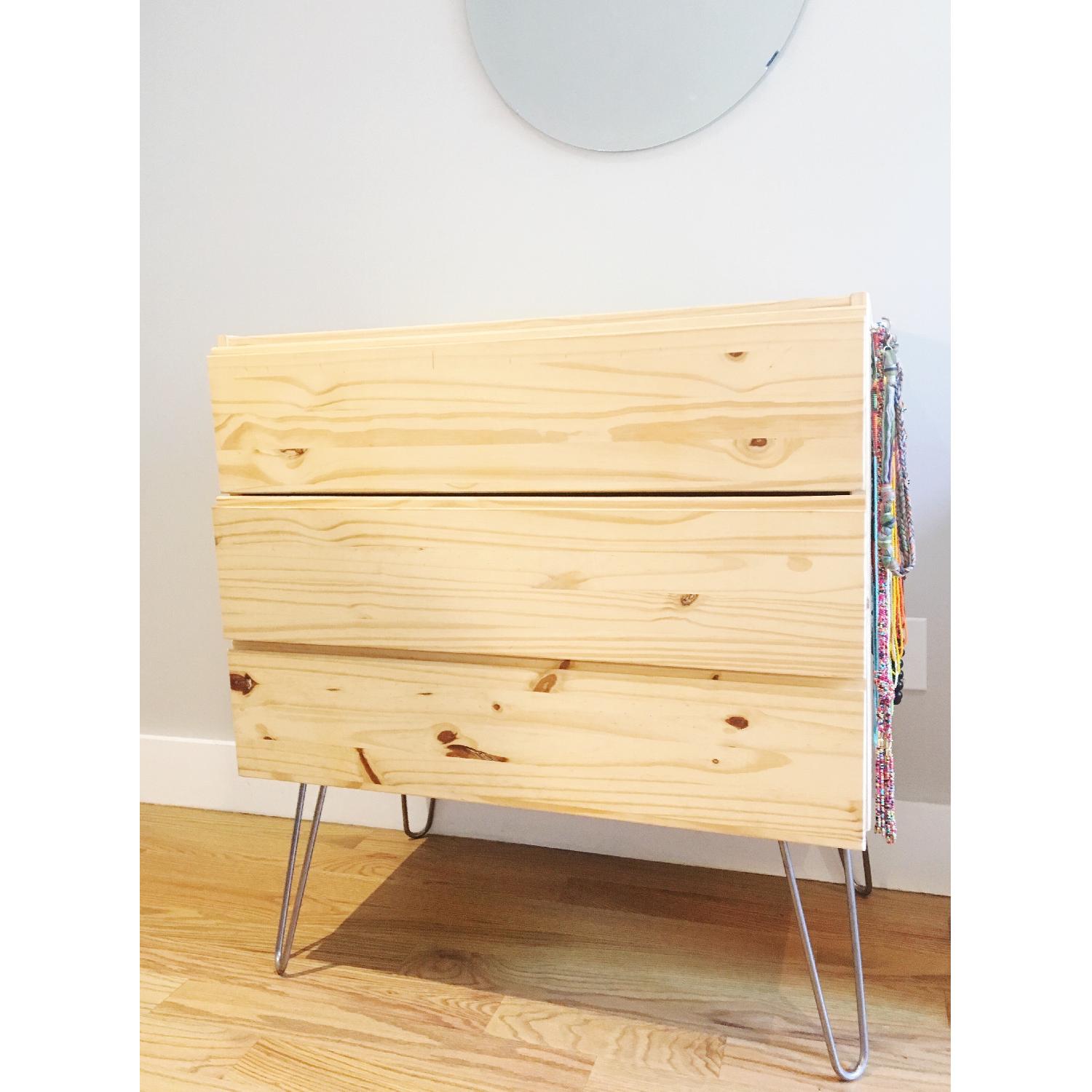 Ikea Ivar Pine 3 Drawer Chest w/ Steel Hairpin Legs - image-1